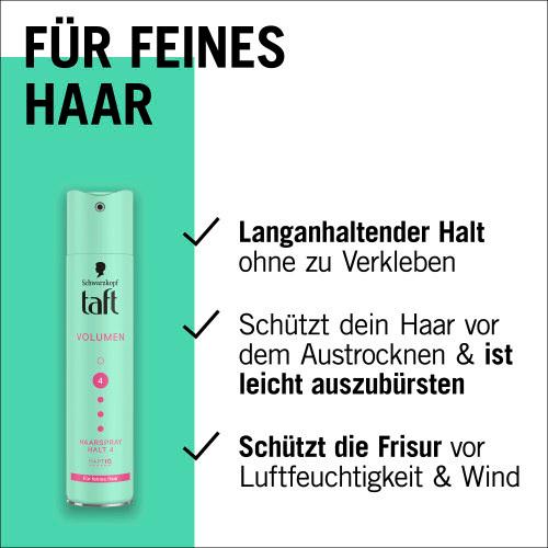 Produktbild taft Haarspray Volumen feines Haar Haltegrad 4 - starker Halt 4 von 8