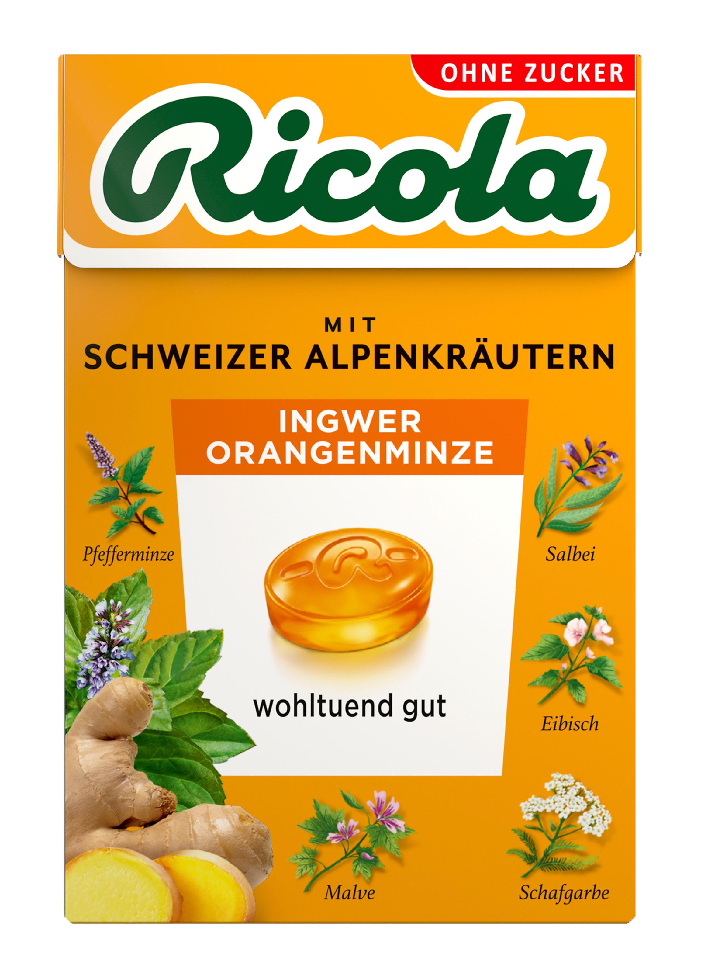 Ricola Bonbonbox Ingwer Orangenminze