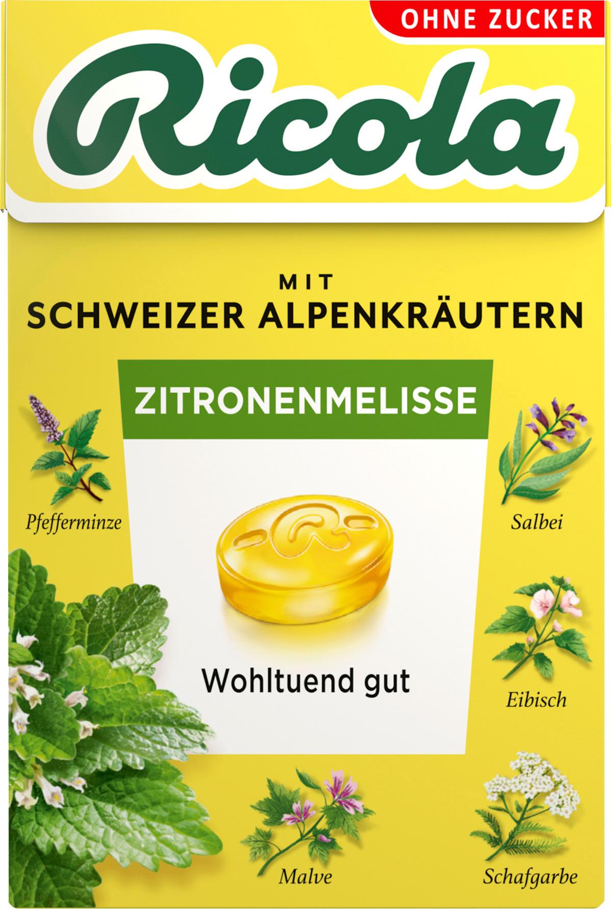 Ricola Bonbons Zitronenmelisse zuckerfrei Box