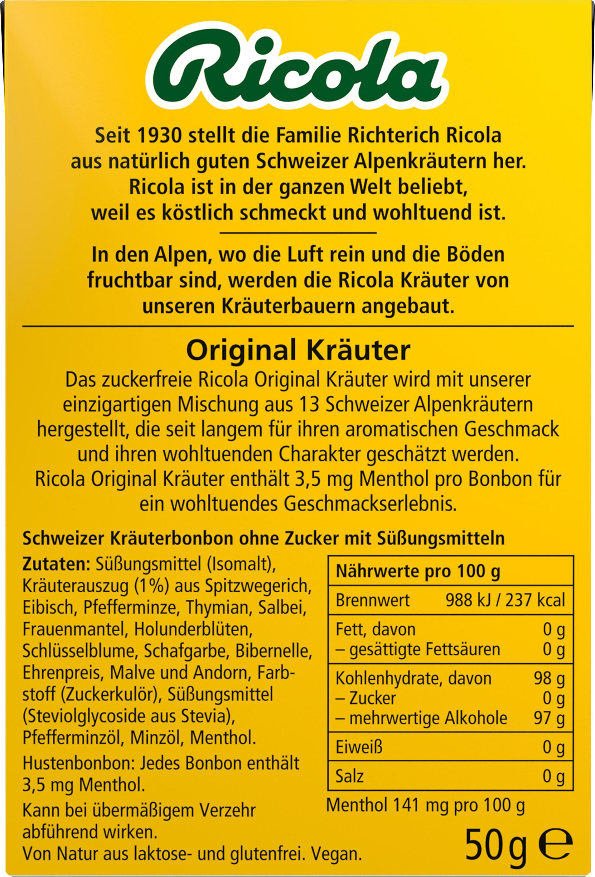 Produktbild Ricola Bonbons Original Schweizer Alpenkräuter Box 2 von 2
