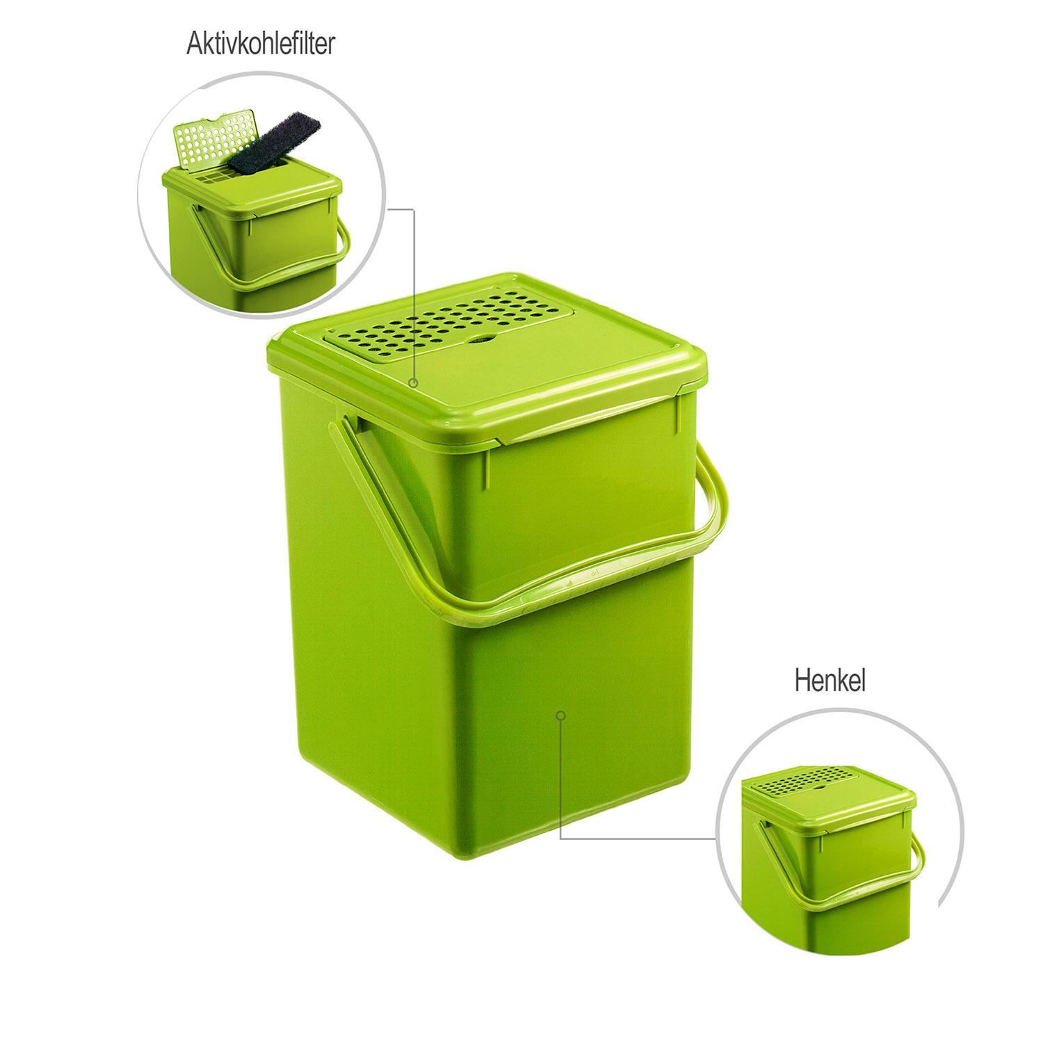 Produktbild rotho Komposteimer mit Aktivkohlefilter 9l 6 von 6