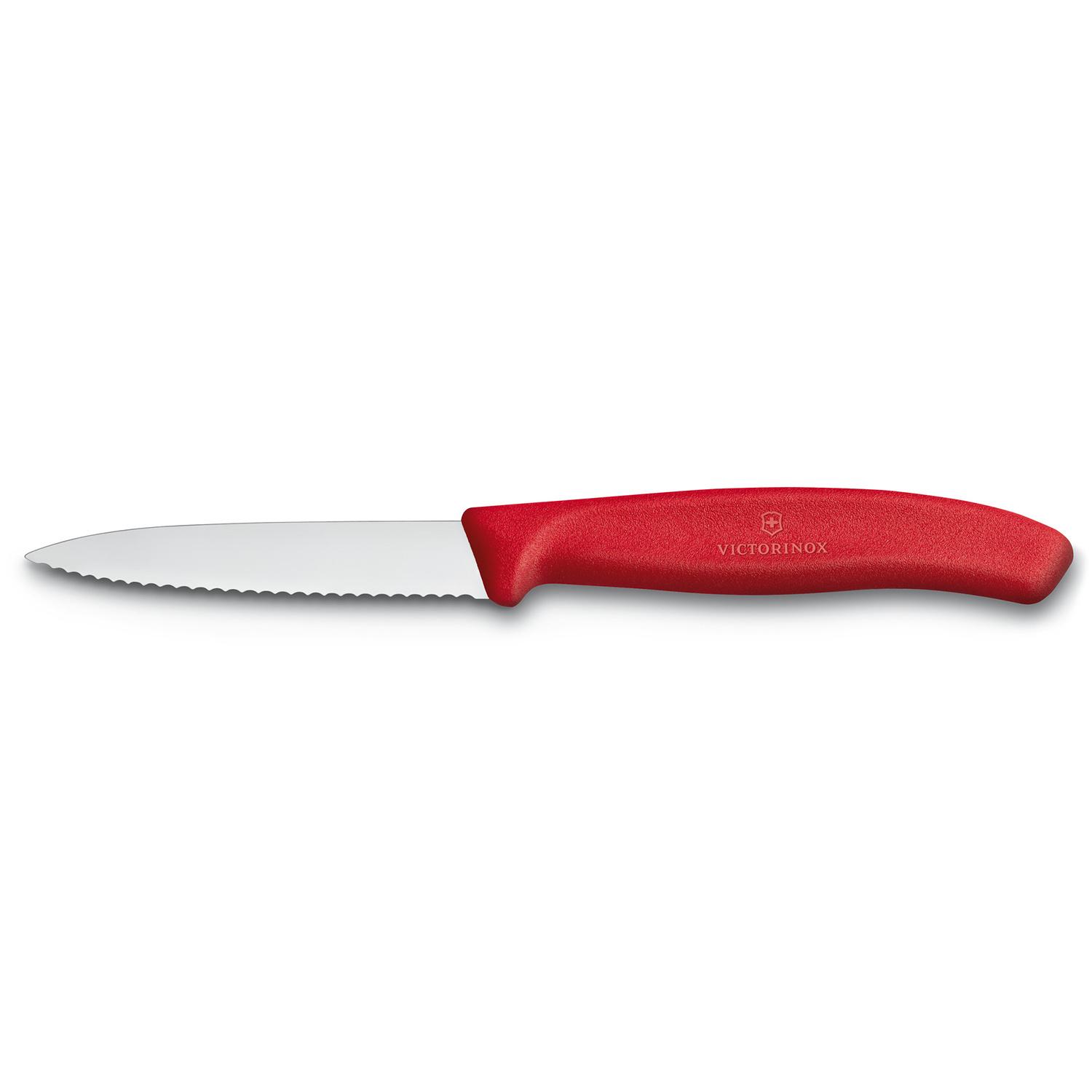 VICTORINOX Gemüsemesser SwissClassic Wellenschliff 8cm rot