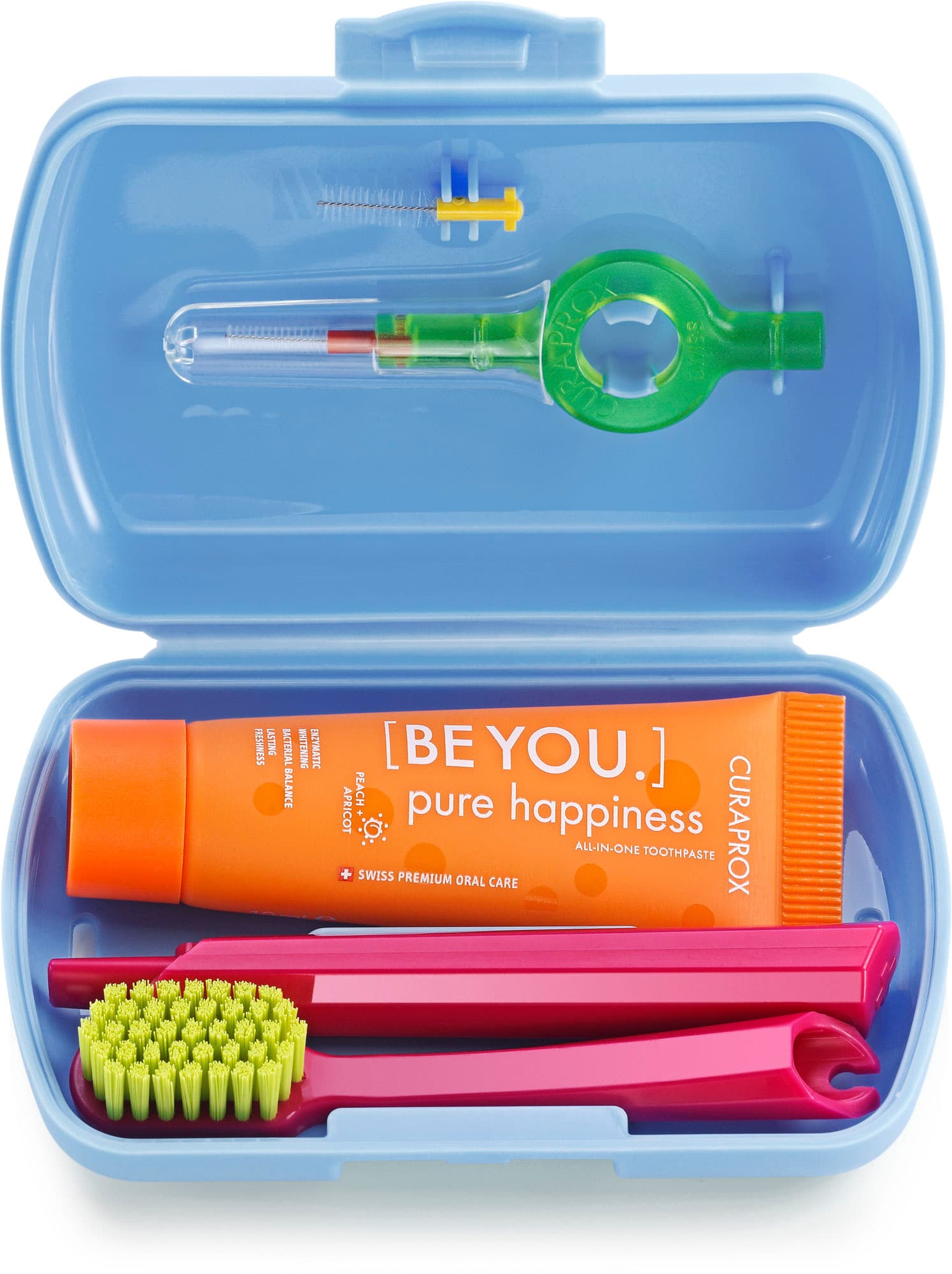 Produktbild Curaprox Travel Set Zahnbürste & Zahnpasta Be You Blau 3 von 3