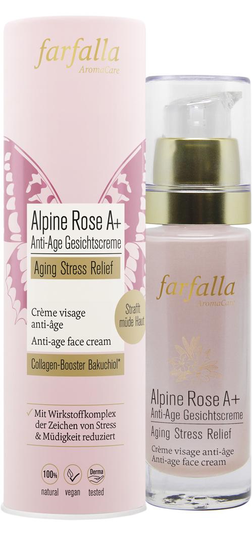 farfalla Alpine Rose A+ Anti-Age Gesichtscreme, Aging Stress Relief