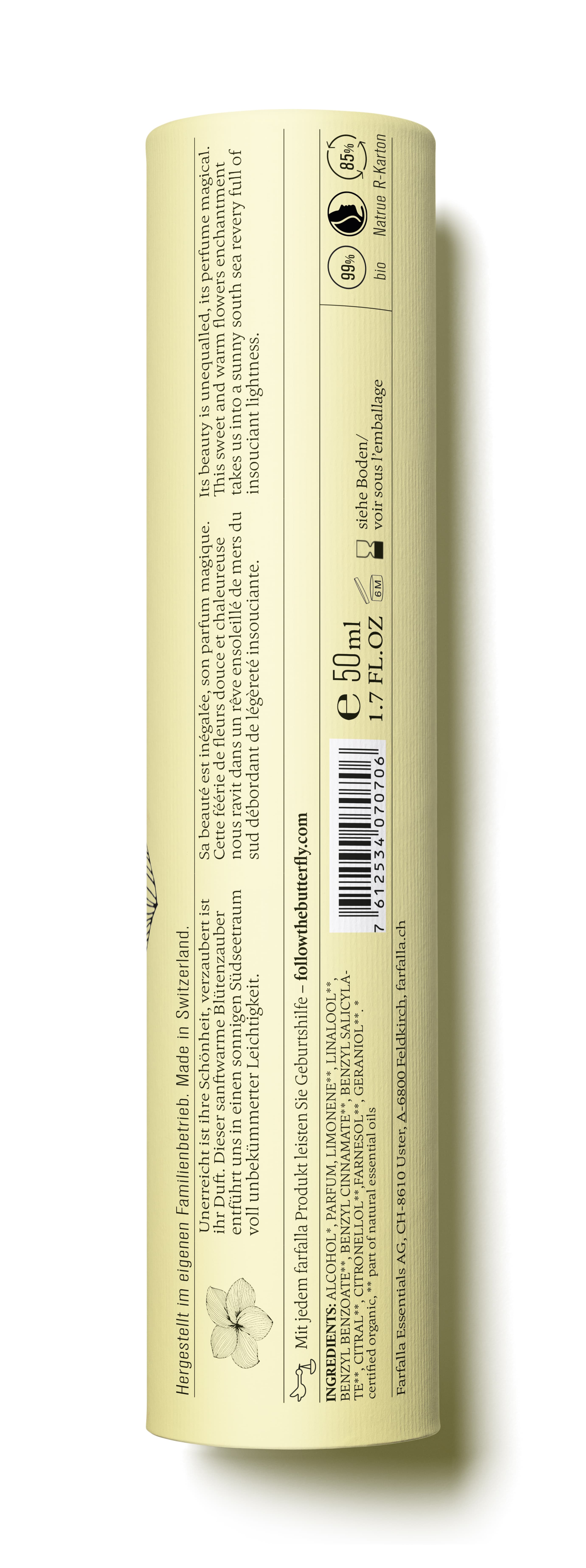 Produktbild Farfalla Frangipani Natural Eau de Cologne 3 von 3