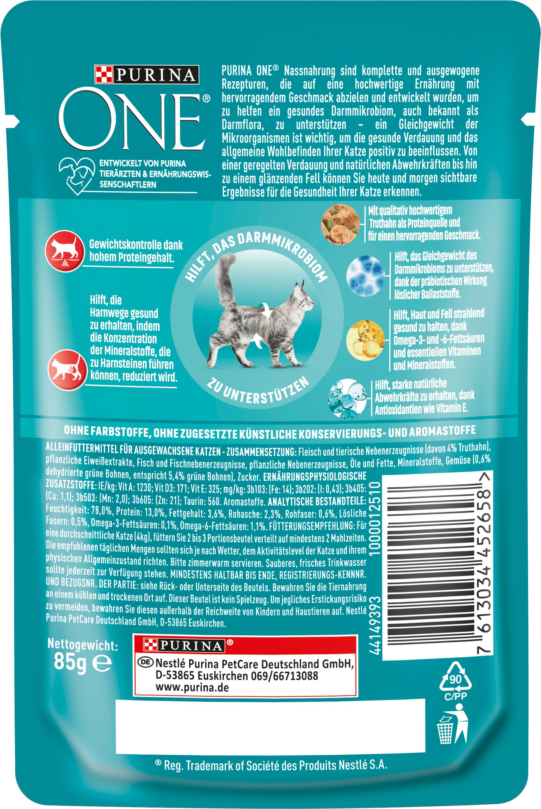Produktbild PURINA ONE Sterilcat mit Truthahn und grünen Bohnen Katzennassfutter 2 von 6