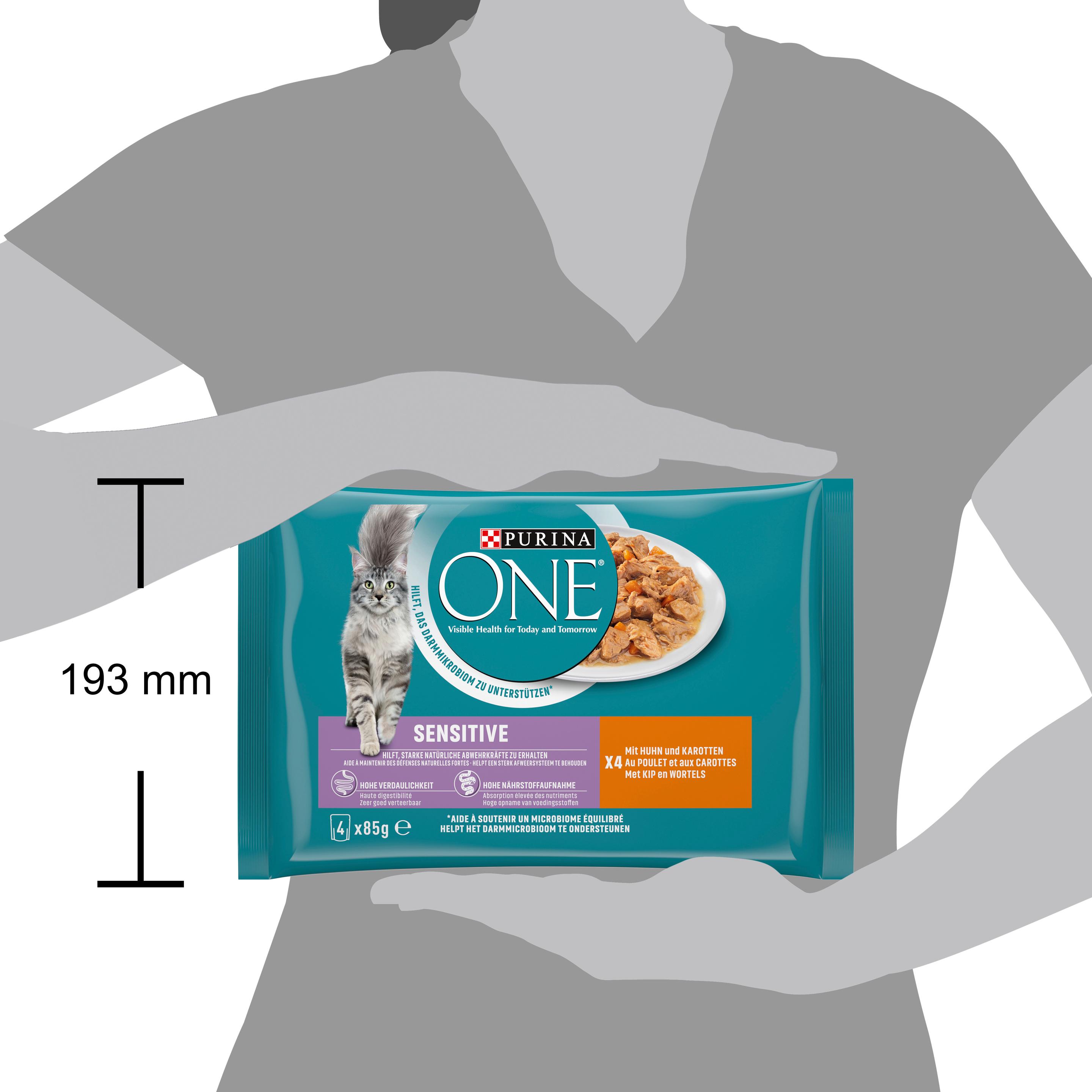 Produktbild PURINA ONE Sensitive mit Huhn und Karotten Katzennassfutter 3 von 4