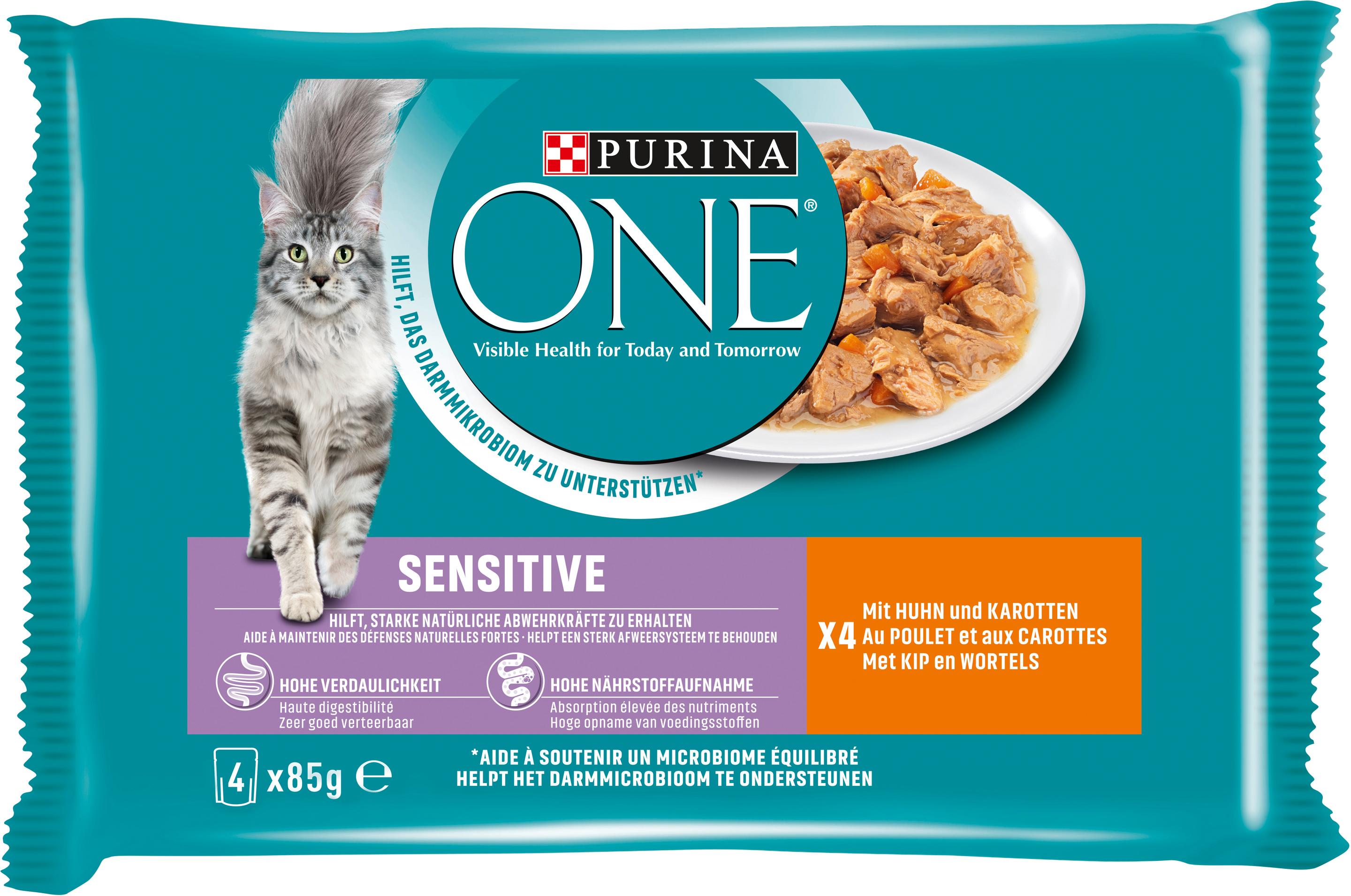 PURINA ONE Sensitive mit Huhn und Karotten Katzennassfutter
