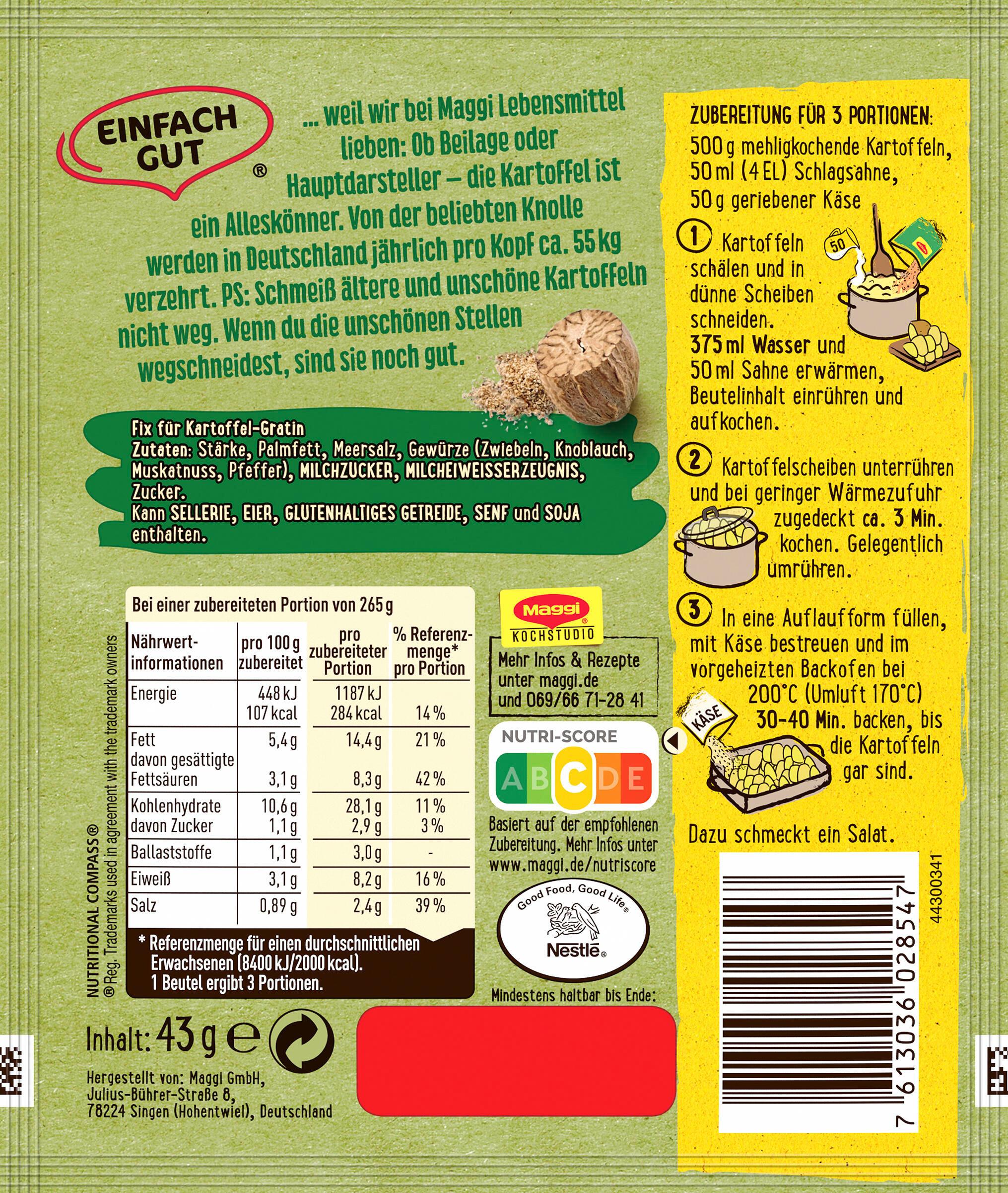 Produktbild MAGGI Fix für Kartoffel Gratin 2 von 2