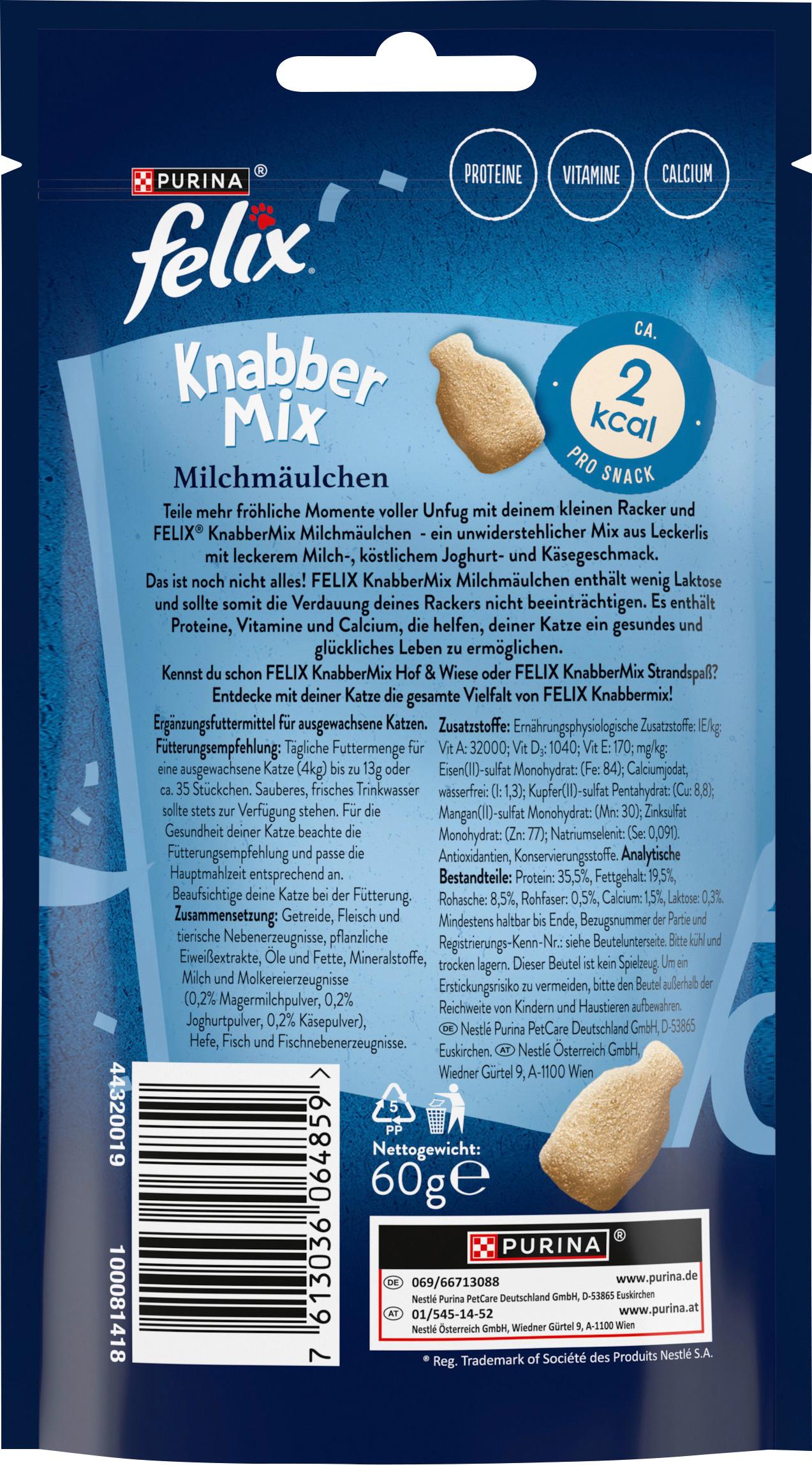 Produktbild PURINA FELIX Katzenleckerlis KnabberMix Milchmäulchen 2 von 5