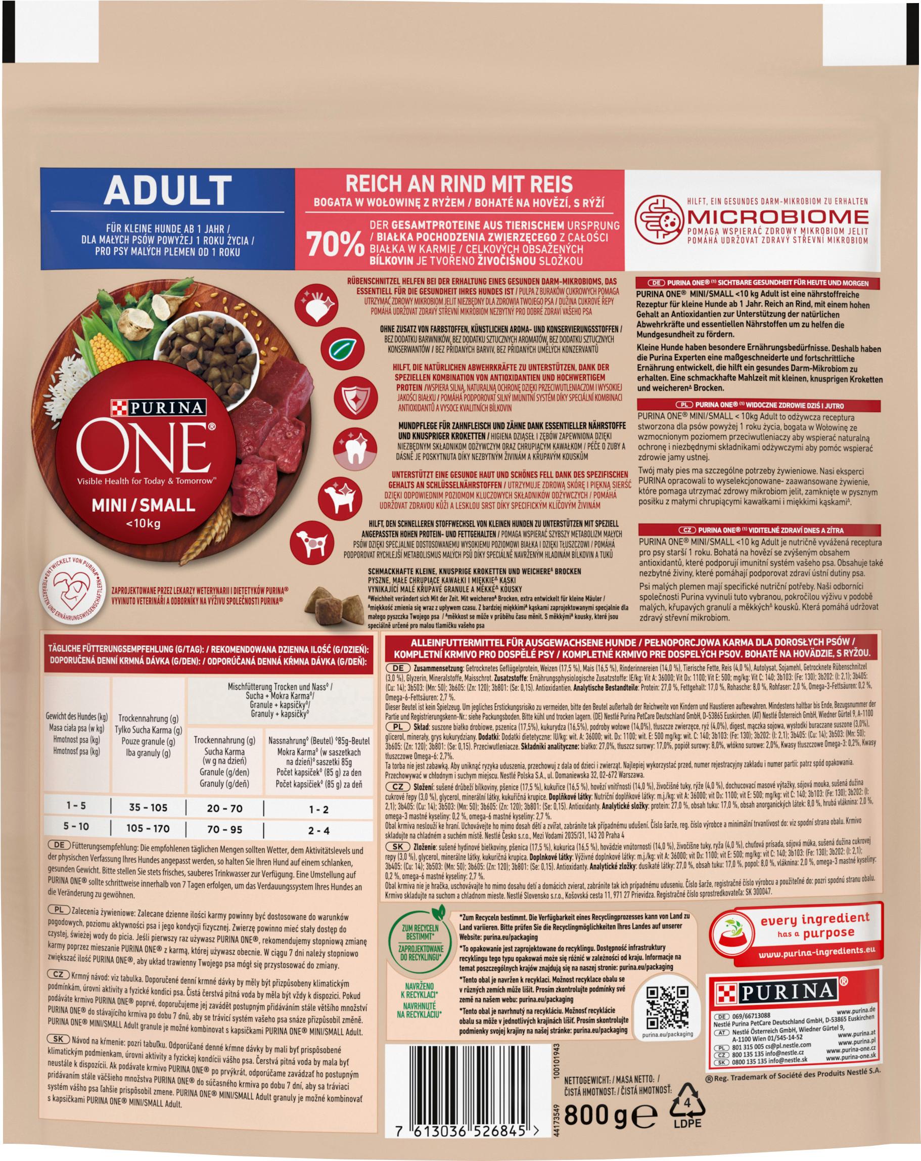 Produktbild Purina One Hundenassfutter Rind mit Reis 2 von 8