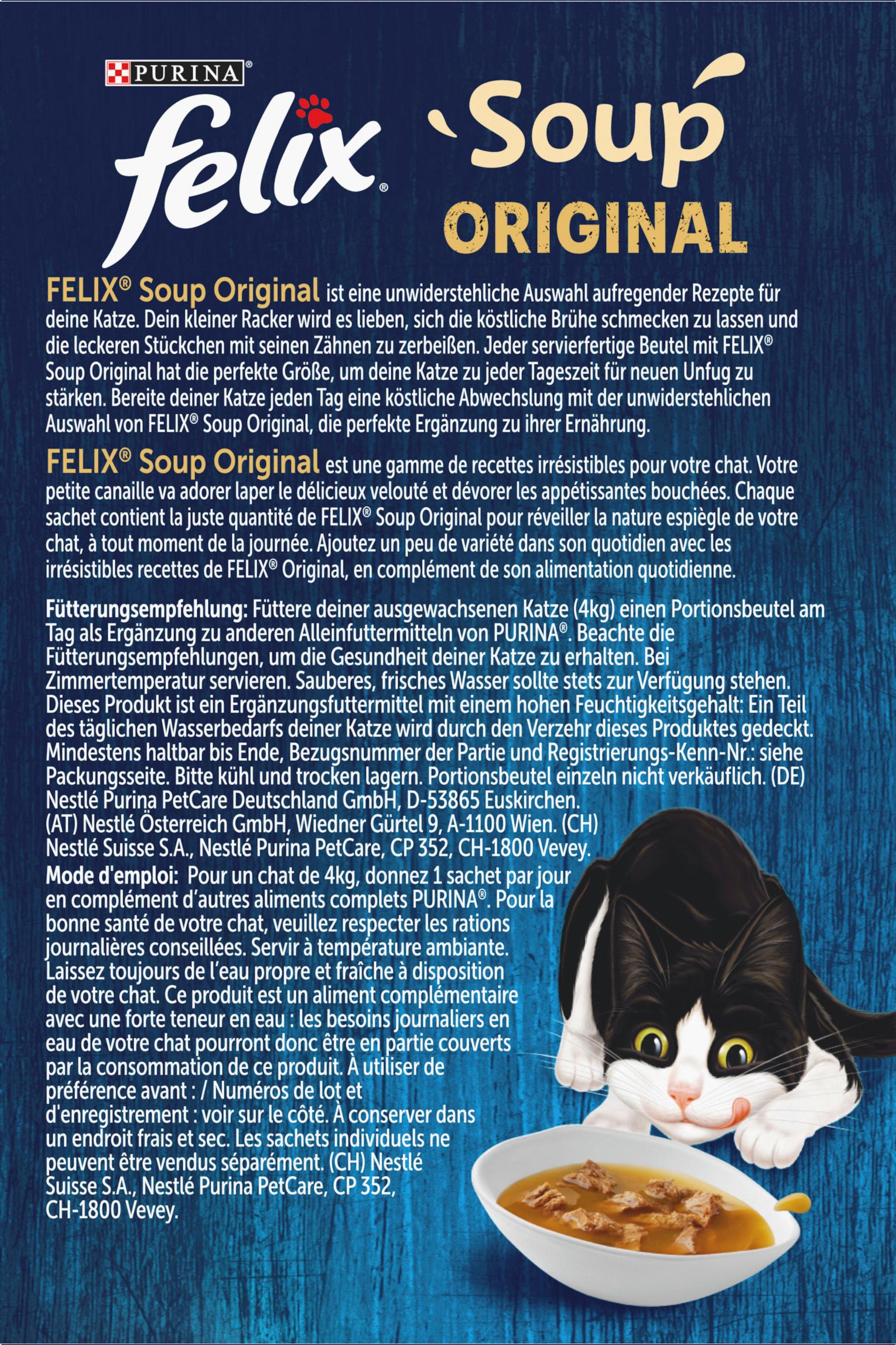 Produktbild PURINA FELIX Soup Geschmacksvielfalt aus dem Wasser mit Kabeljau 2 von 8
