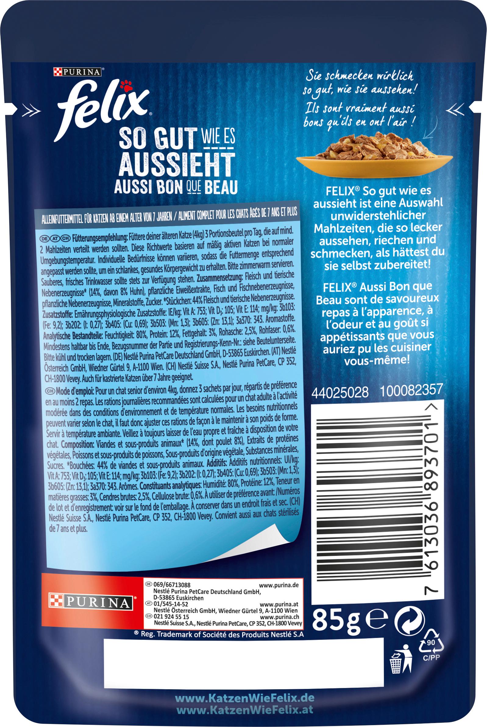 Produktbild PURINA FELIX Katzennassfutter So gut wie es aussieht in Gelee Senior mit Huhn 2 von 3
