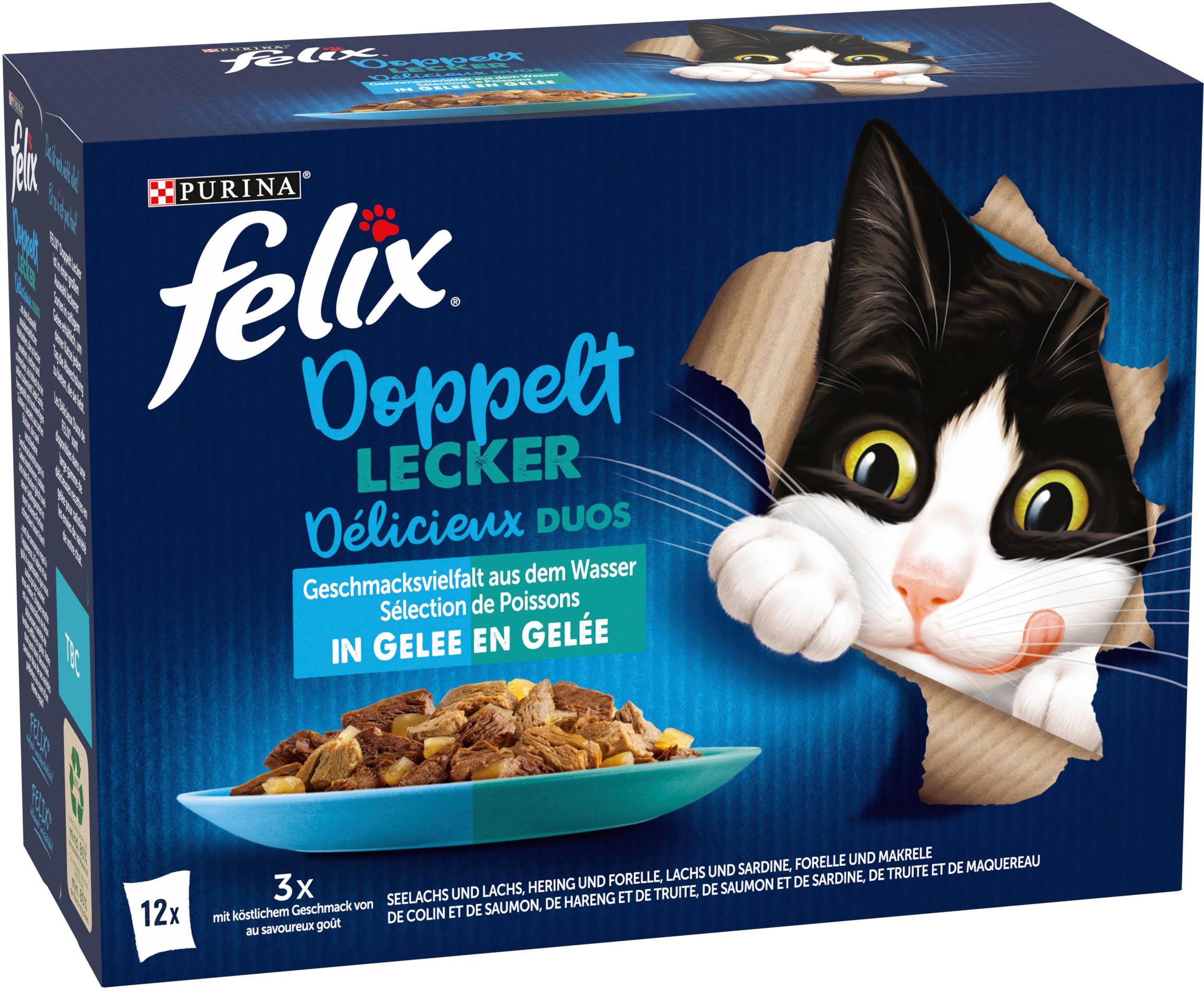Produktbild PURINA FELIX Katzennassfutter So gut wie es aussieht Doppelt Lecker in Gelee Geschmacksvielfalt aus dem Wasser 7 von 8