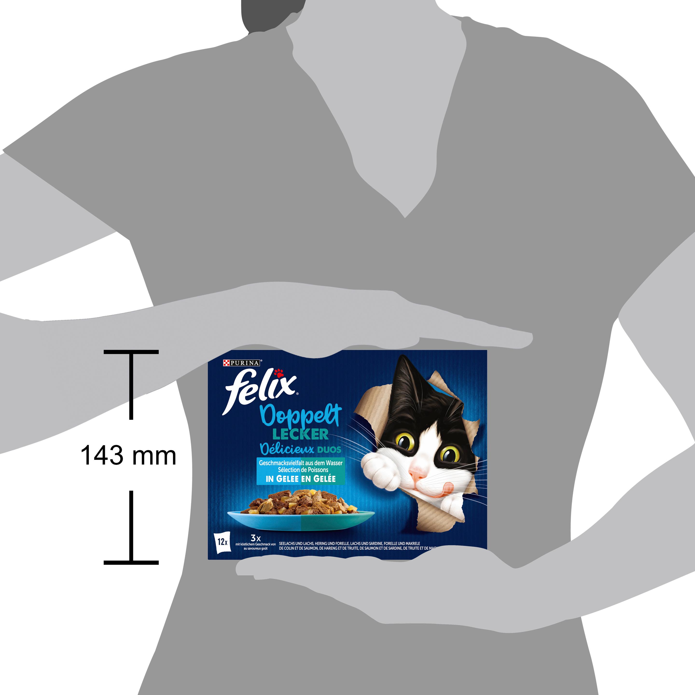 Produktbild PURINA FELIX Katzennassfutter So gut wie es aussieht Doppelt Lecker in Gelee Geschmacksvielfalt aus dem Wasser 5 von 8