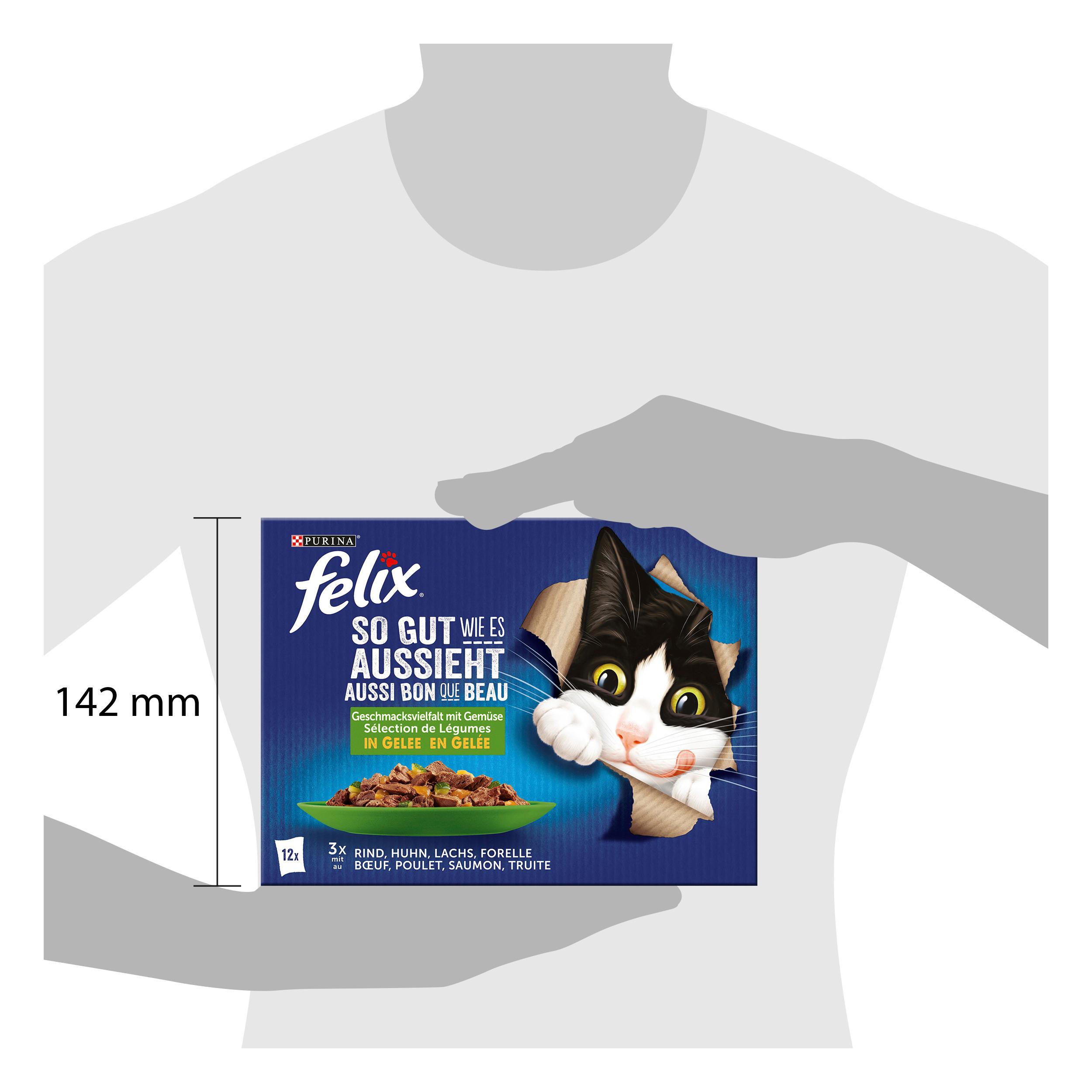 Produktbild PURINA FELIX Katzennassfutter So gut wie es aussieht in Gelee Gemischte Vielfalt mit Gemüse 3 von 4
