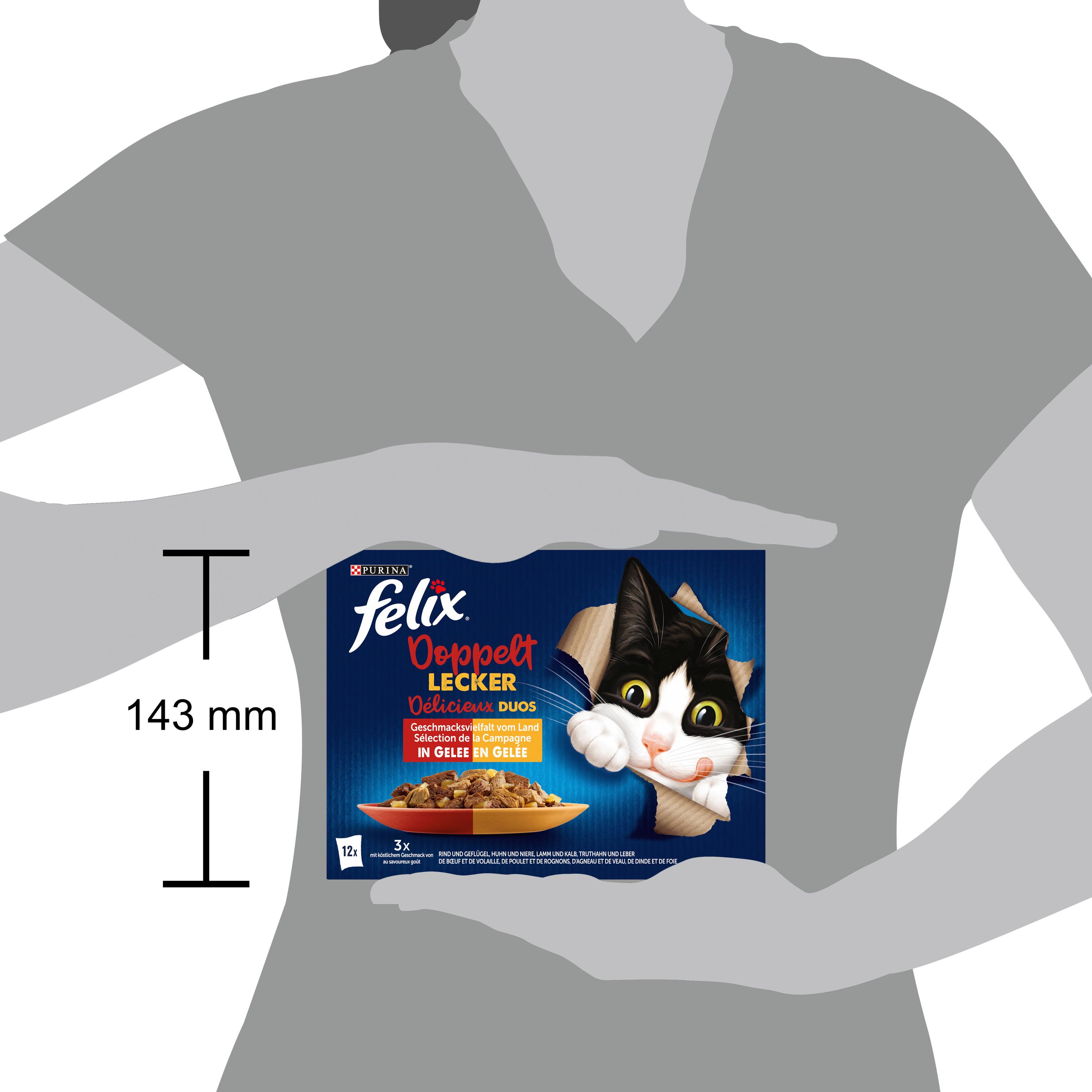 Produktbild PURINA FELIX Katzennassfutter Doppelt Lecker Geschmacksvielfalt vom Land in Gelee 5 von 7
