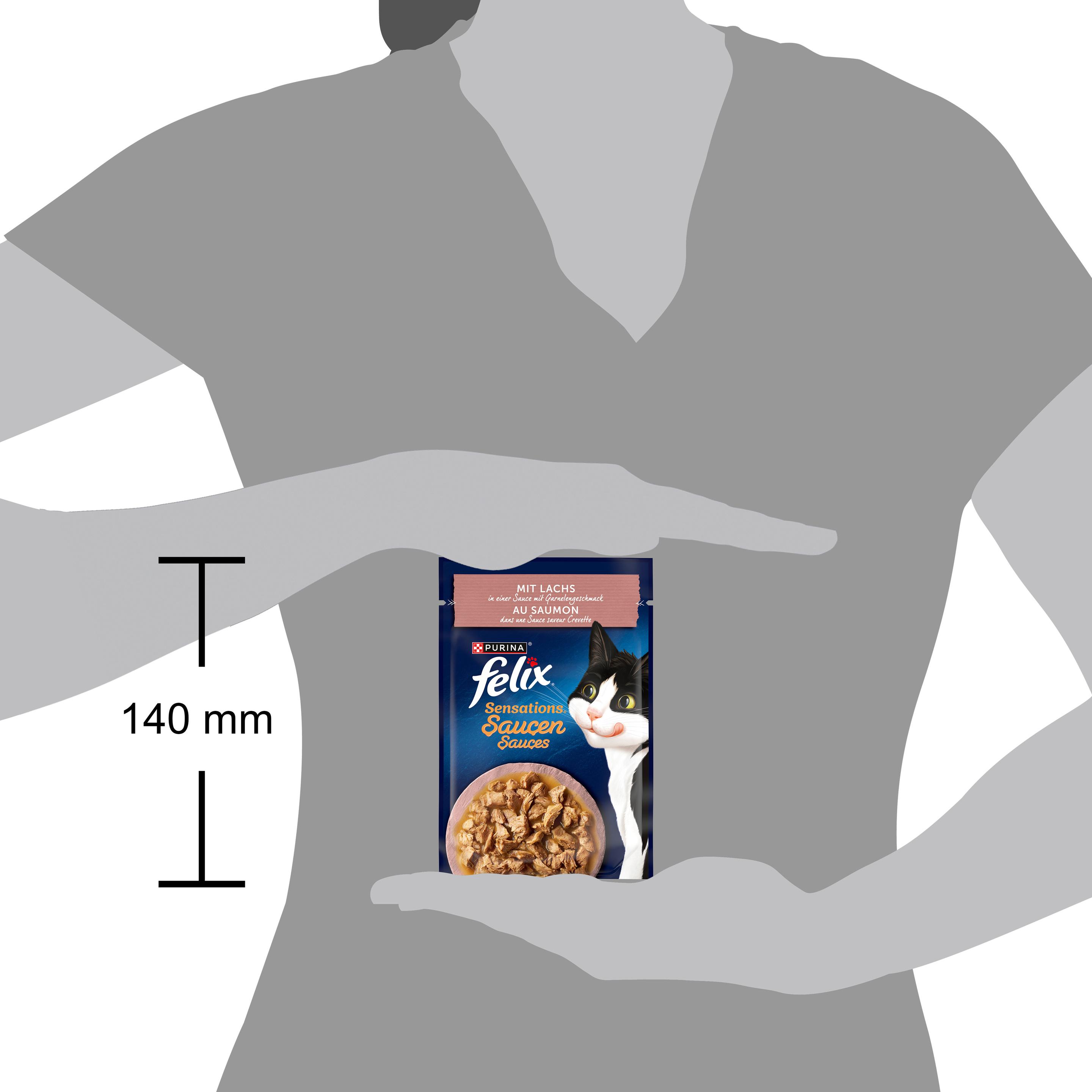 Produktbild PURINA FELIX Sensations Saucen mit Lachs&Garnelengeschmack Katzennassfutter 3 von 5