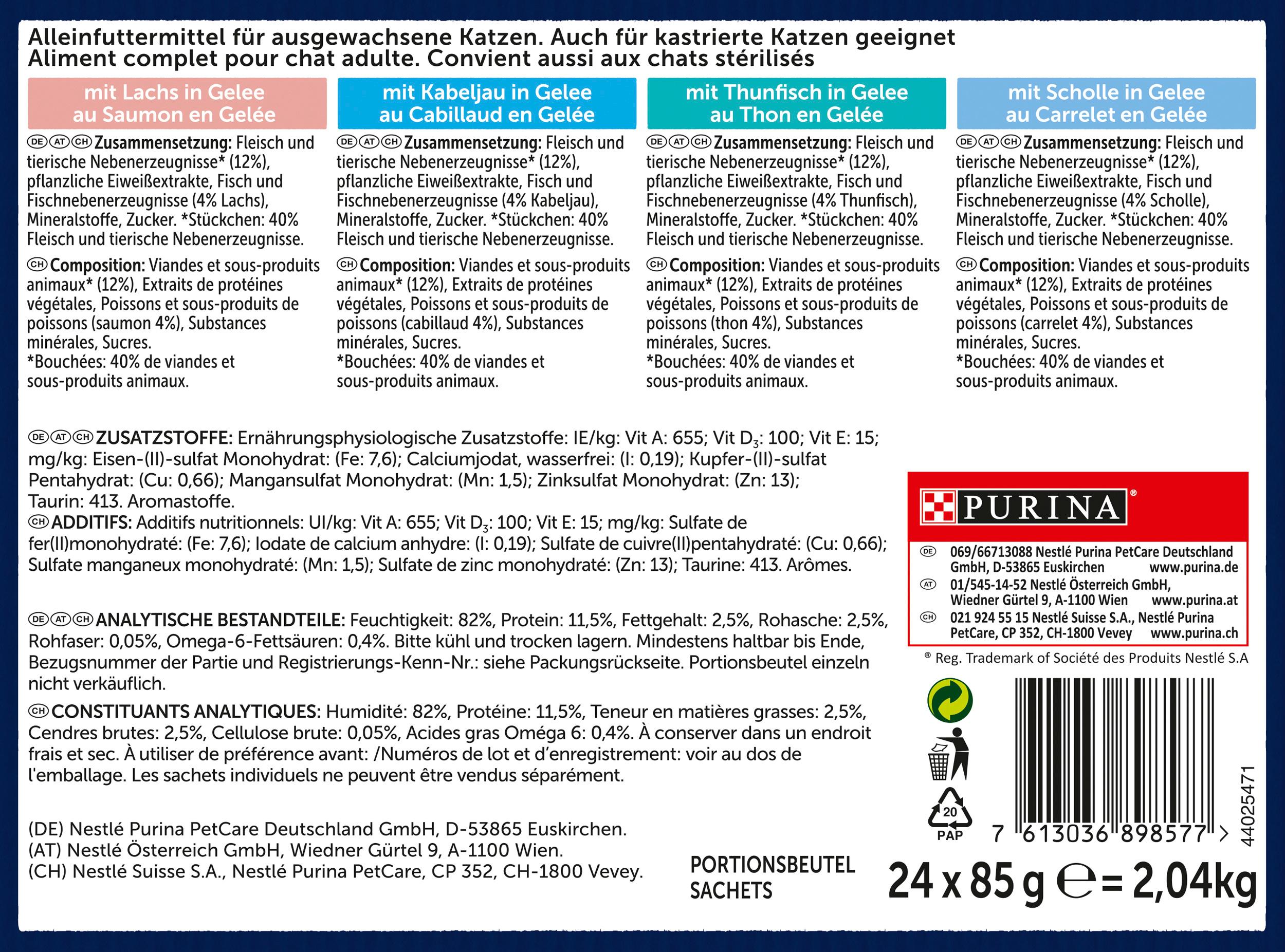 Produktbild PURINA FELIX Katzennassfutter So gut wie es aussieht in Gelee Geschmacksvielfalt aus dem Wasser 24x85g 6 von 7