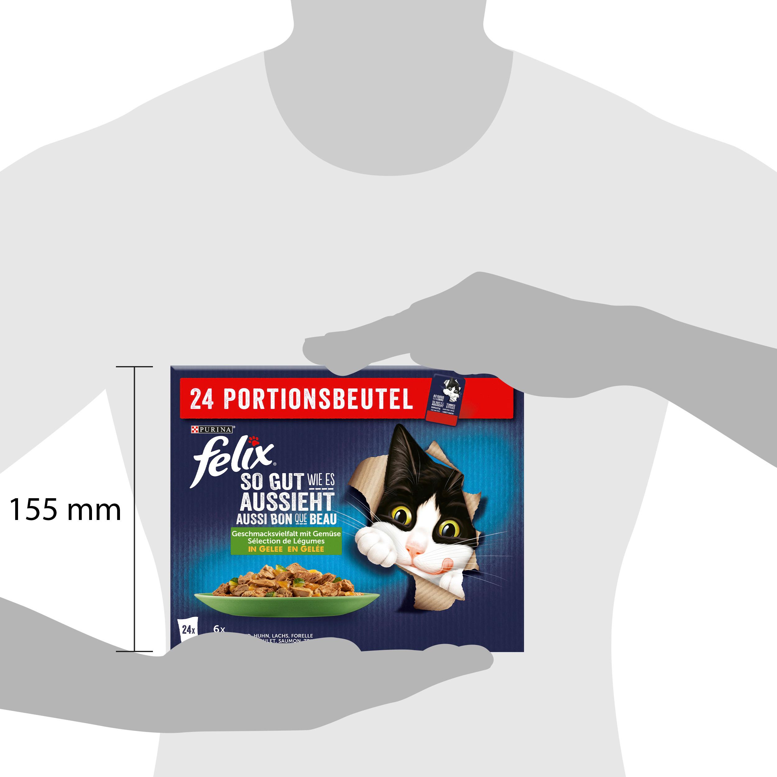Produktbild PURINA FELIX Katzennassfutter So gut wie es aussieht in Gelee gemischte Vielfalt mit Gemüse 24x85g 3 von 4