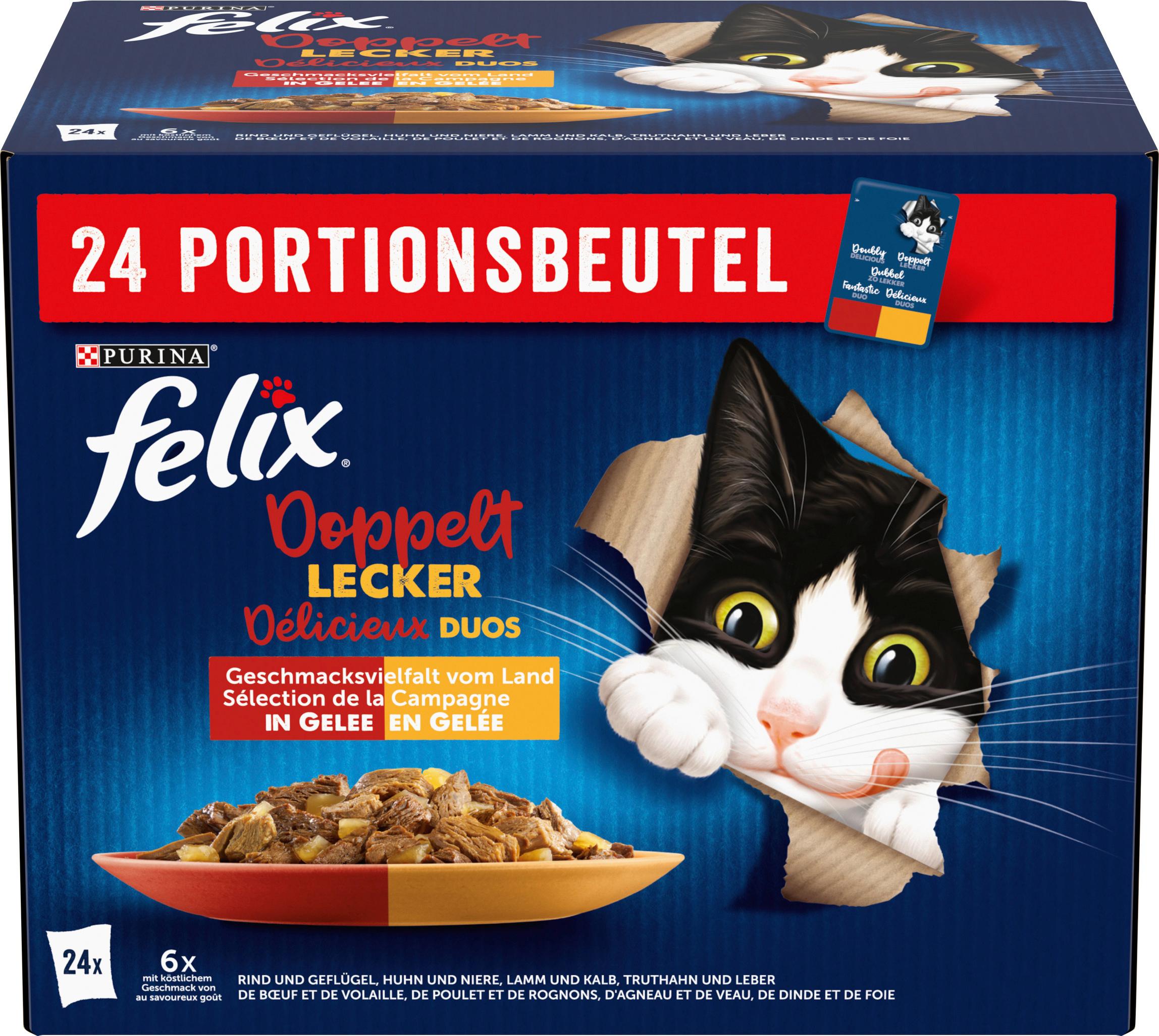 Produktbild PURINA FELIX Katzennassfutter Doppelt Lecker in Gelee Geschmacksvielfalt vom Land 5 von 8