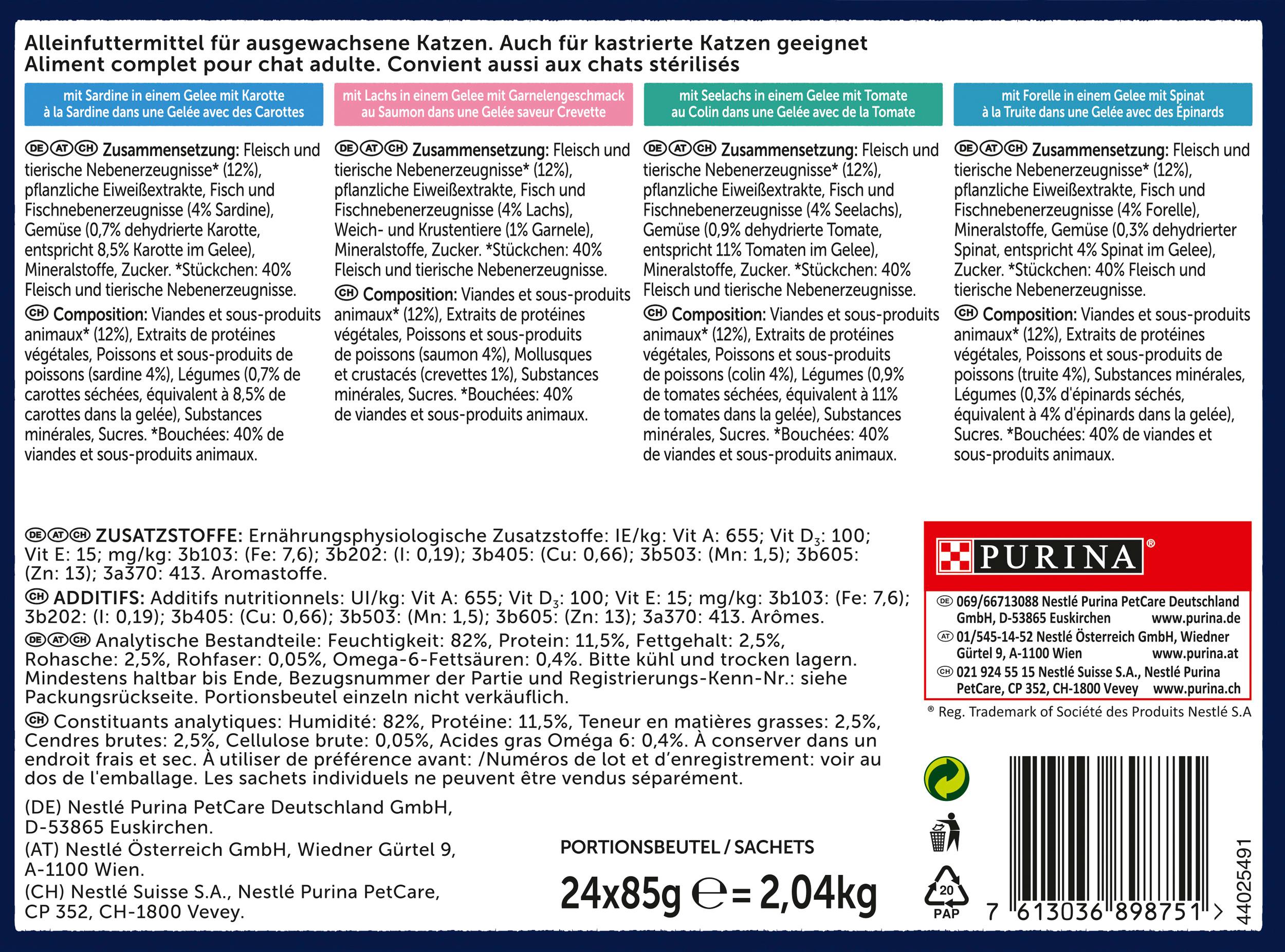 Produktbild PURINA FELIX Sensations Gelees Geschmacksvielfalt aus dem Wasser 3 von 4