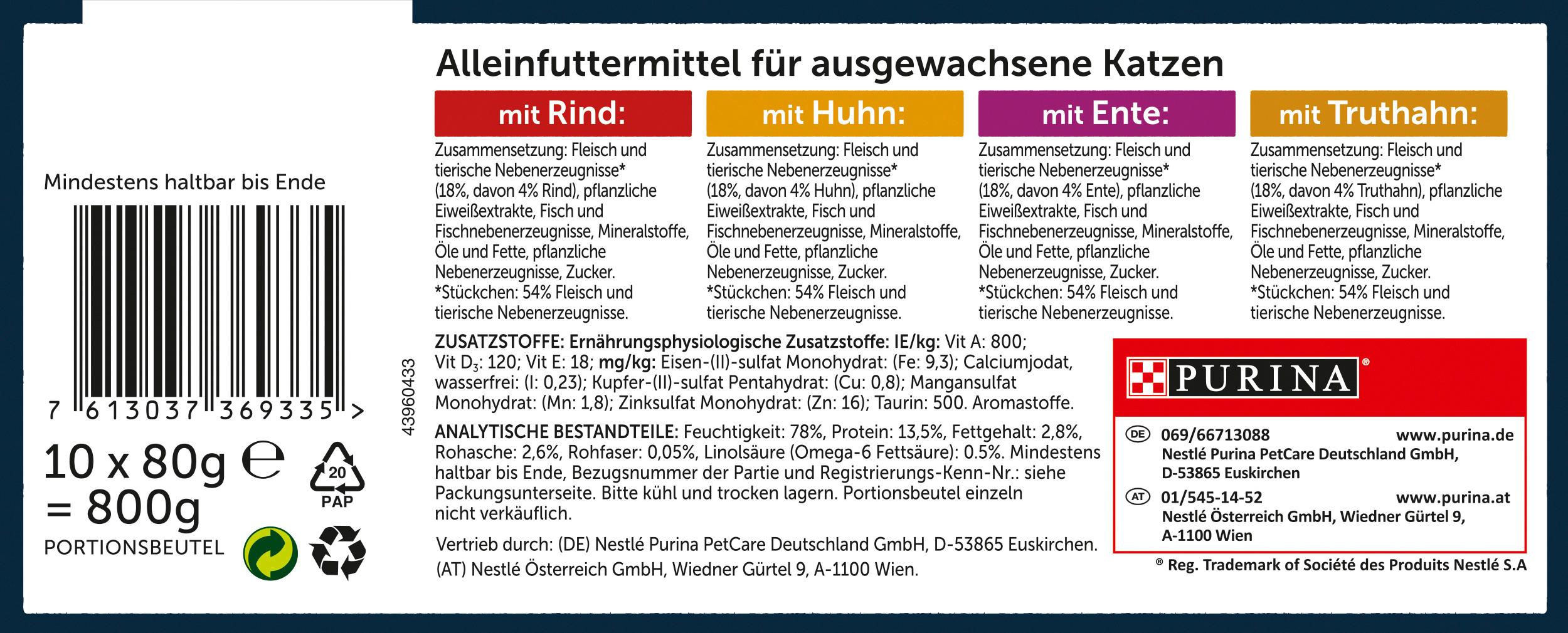 Produktbild PURINA FELIX Katzennassfutter Tasty Shreds Geschmacksvielfalt vom Land 3 von 3