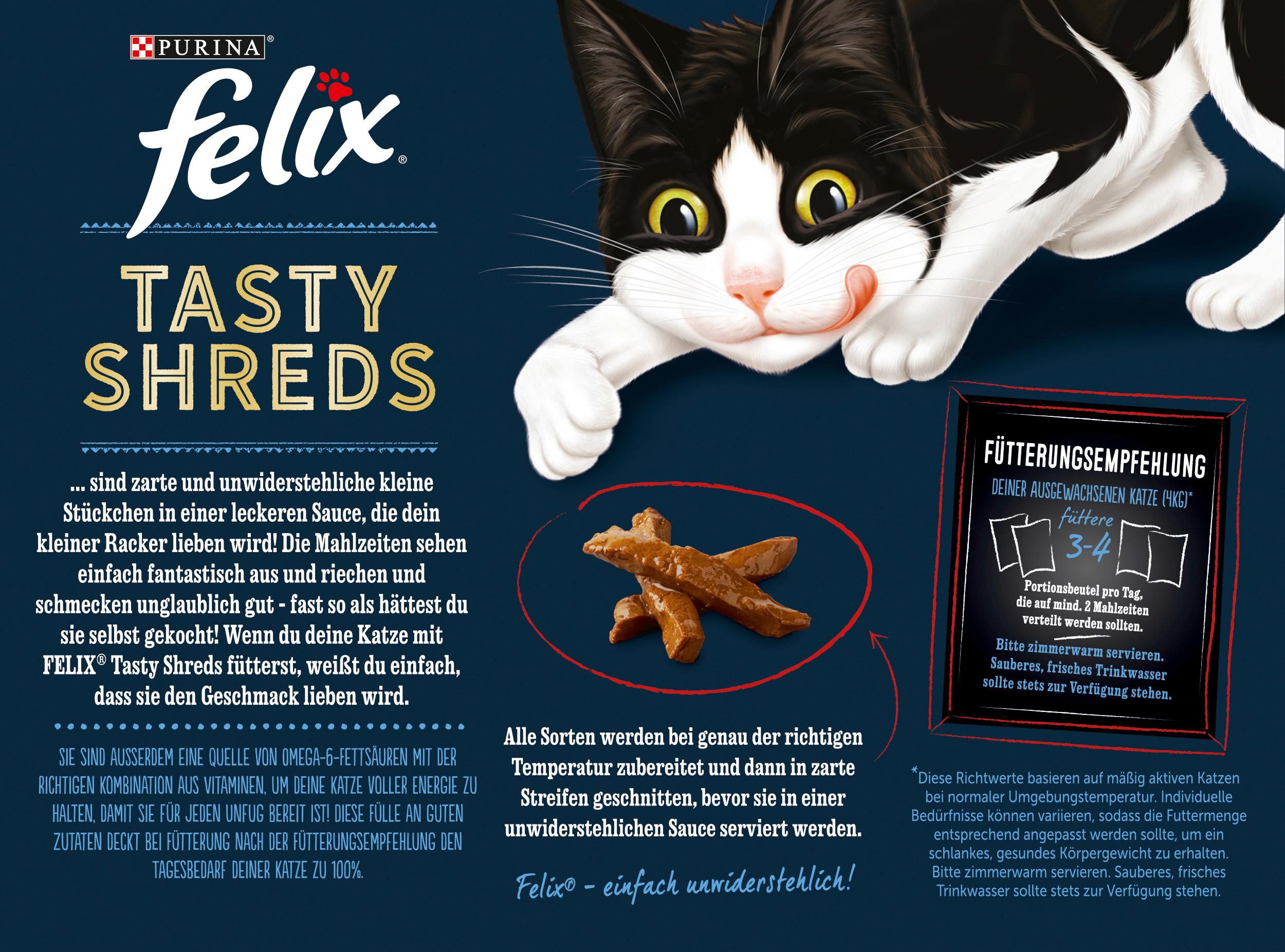 Produktbild PURINA FELIX Katzennassfutter Tasty Shreds Geschmacksvielfalt vom Land 2 von 3