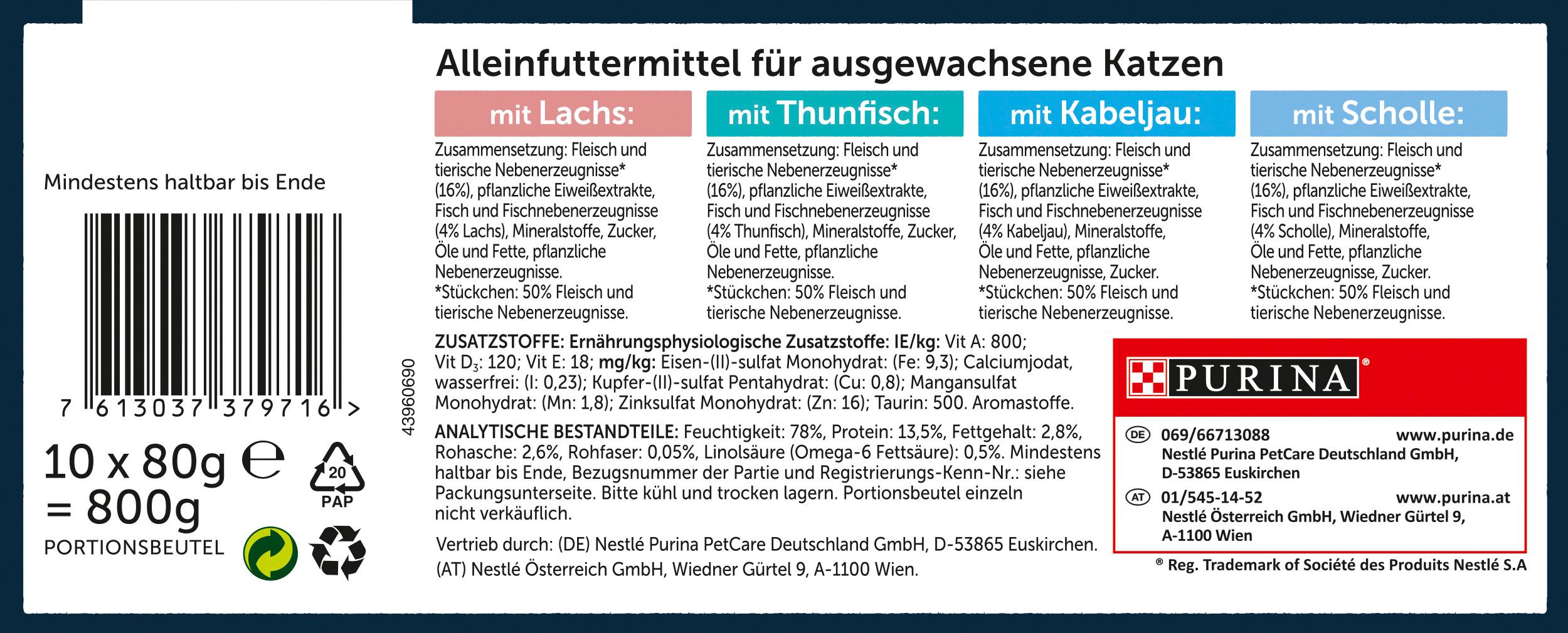 Produktbild PURINA FELIX Katzennassfutter Tasty Shreds Geschmacksvielfalt aus dem Wasser 3 von 3