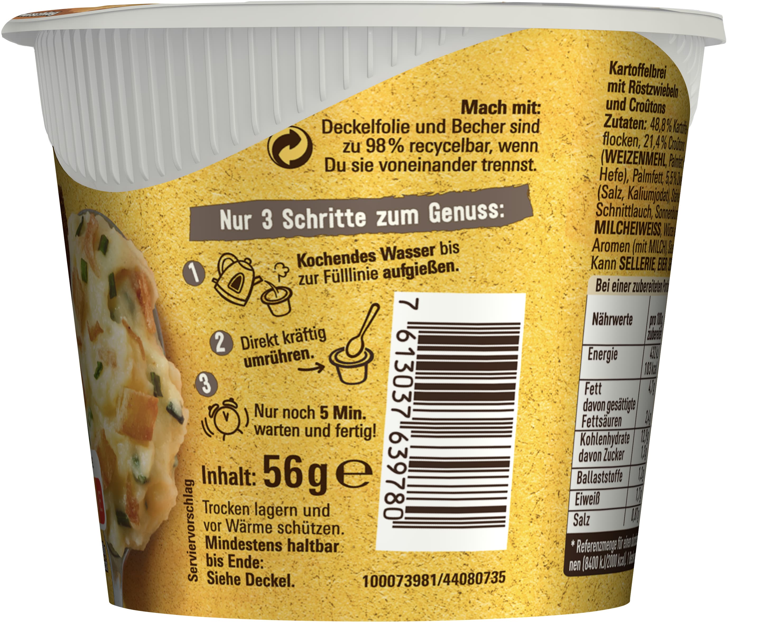 Produktbild MAGGI 5 Minuten Terrine Kartoffelbrei mit Röstzwiebeln & Croutons 2 von 5