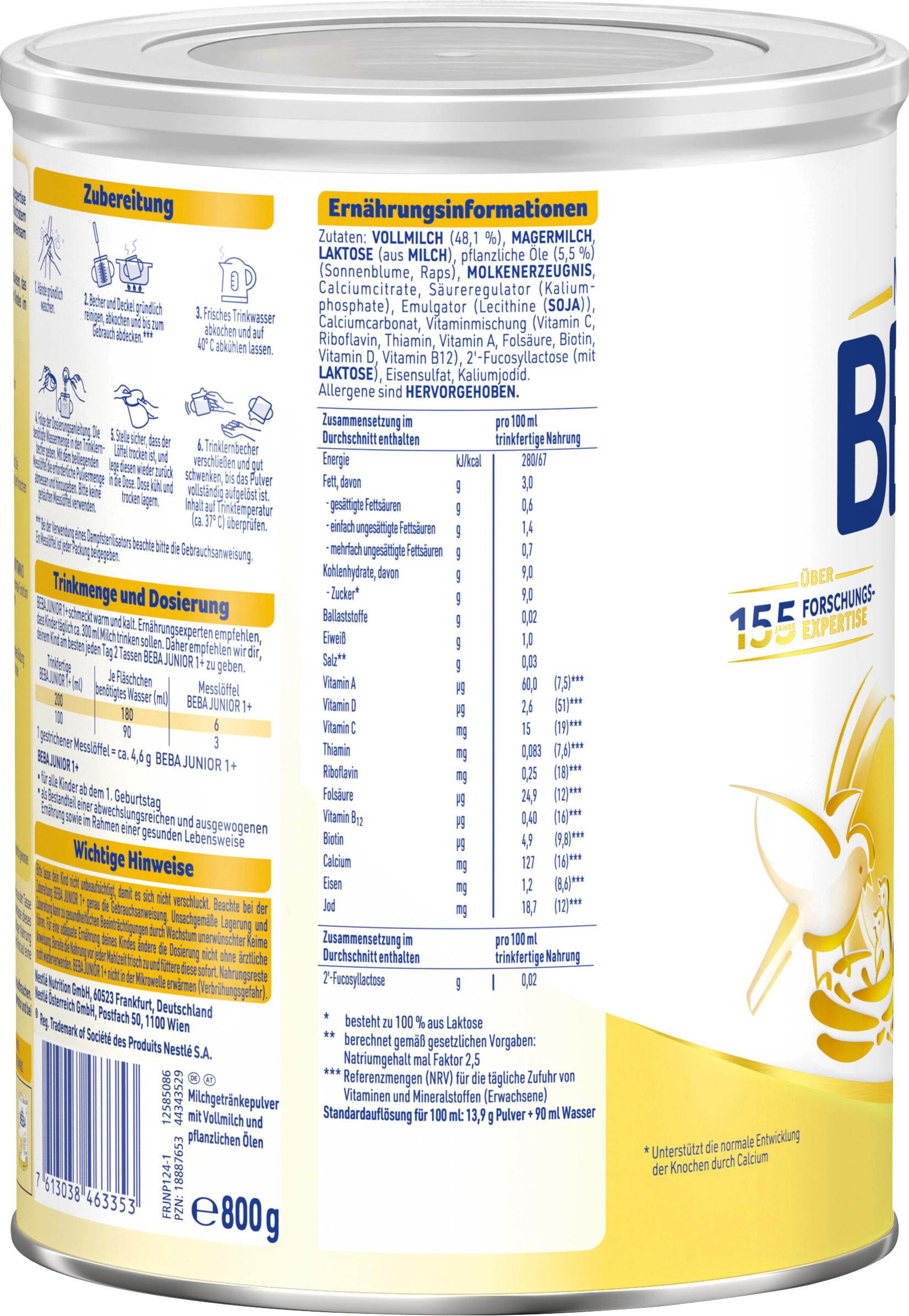 Produktbild BEBA Junior 1 Kindermilch ab dem 1. Geburtstag 3 von 13