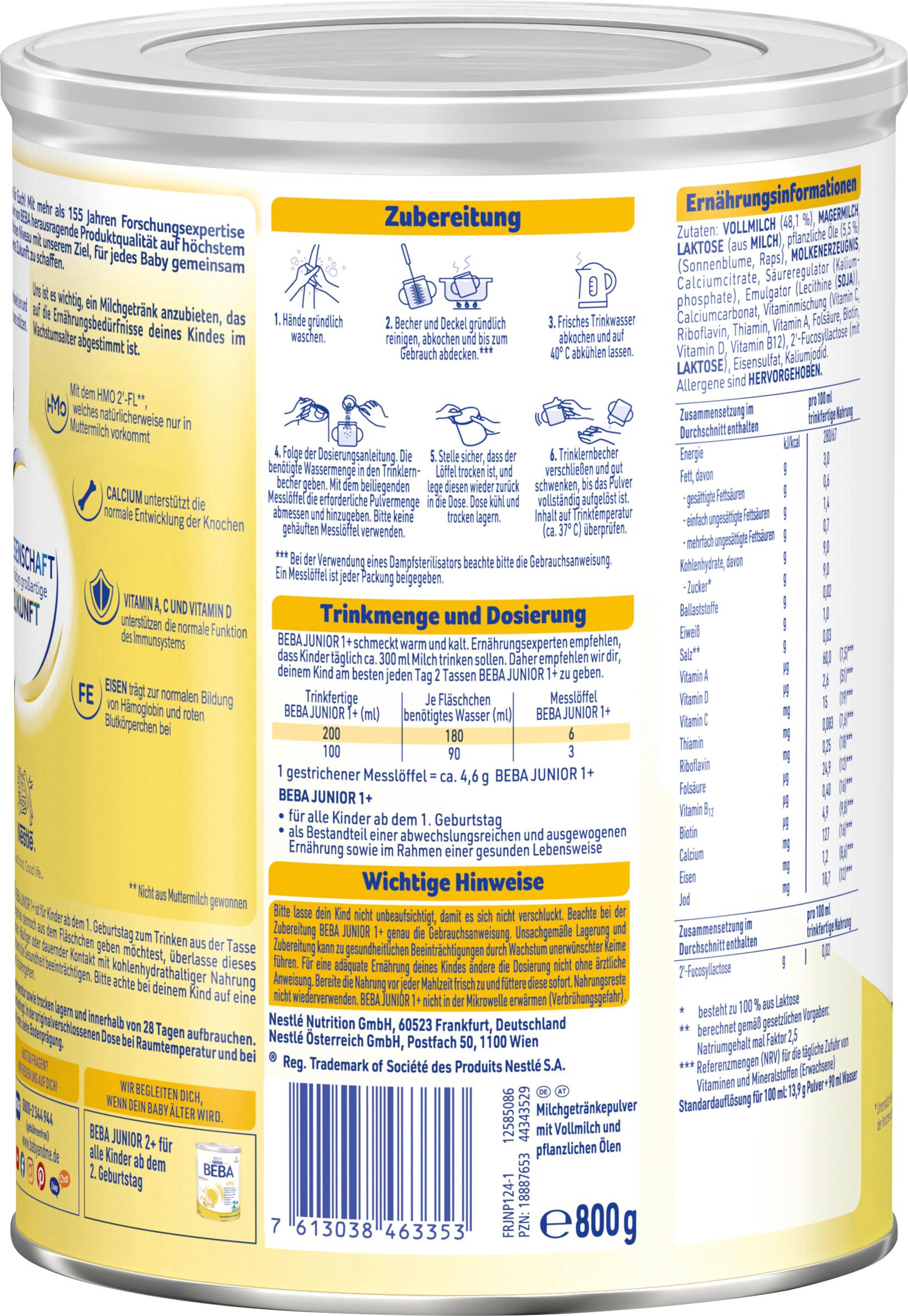 Produktbild BEBA Junior 1 Kindermilch ab dem 1. Geburtstag 2 von 13