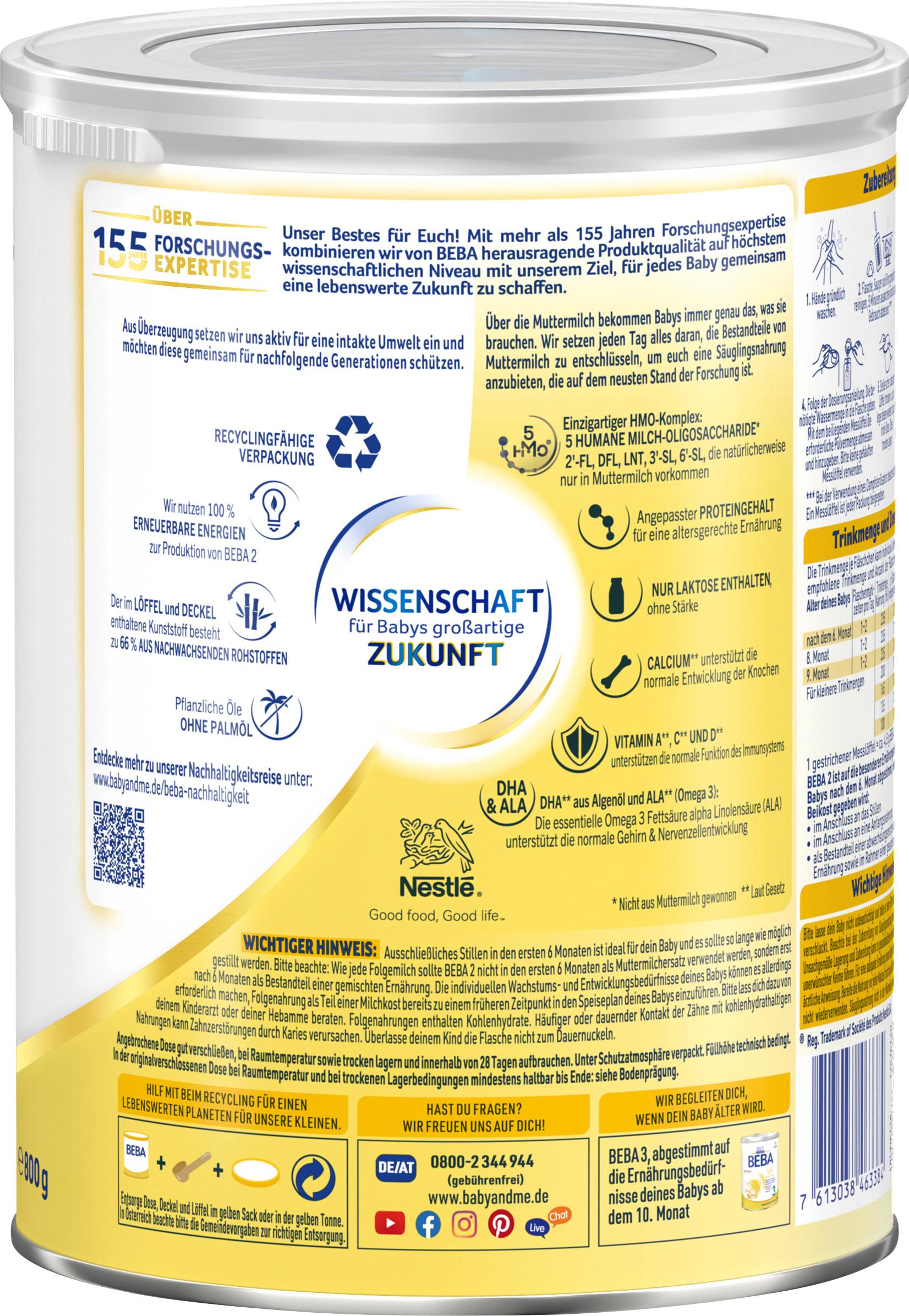 Produktbild BEBA 2 Folgemilch nach dem 6. Monat 9 von 17