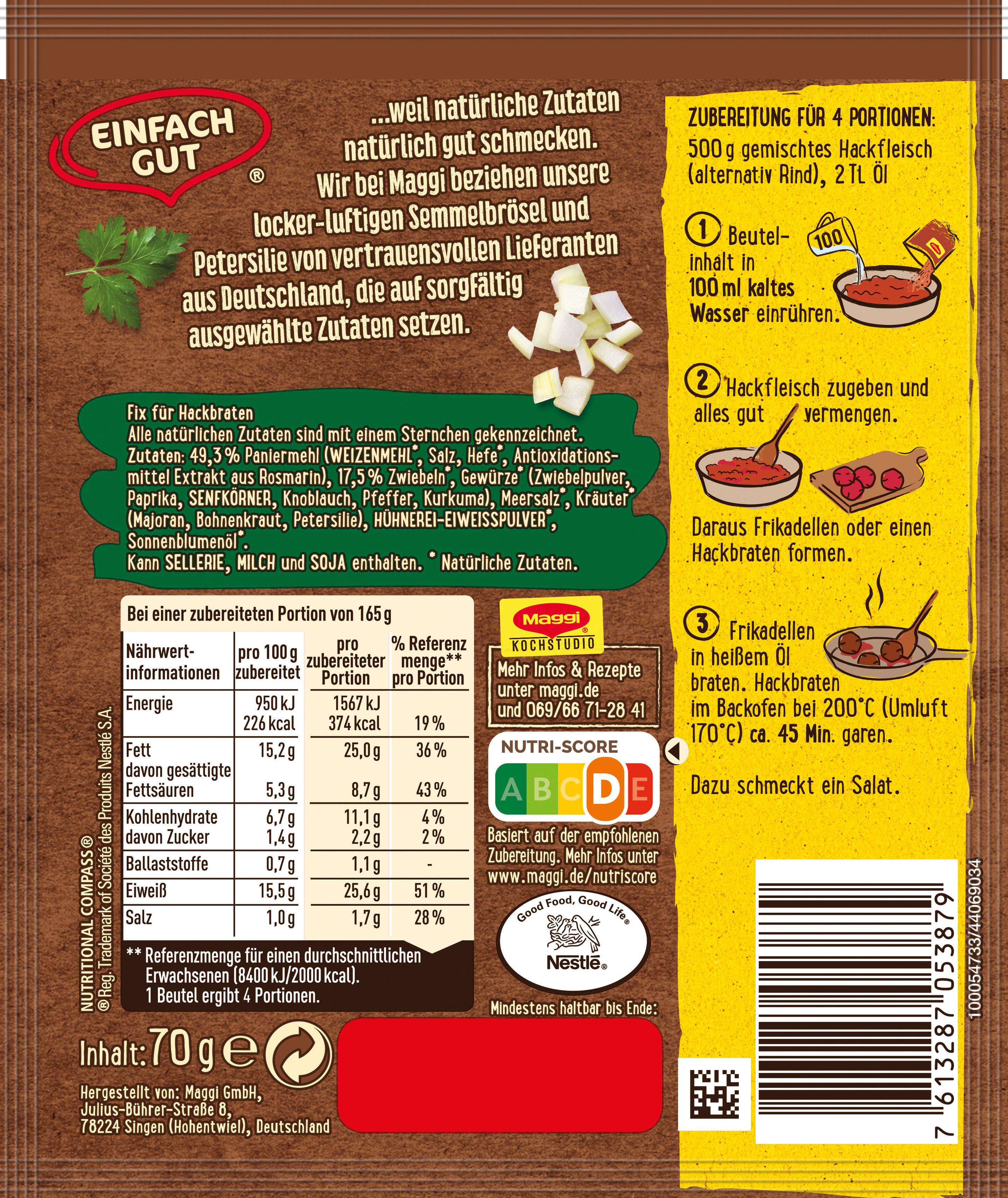 Produktbild MAGGI Fix für Hackbraten 2 von 2