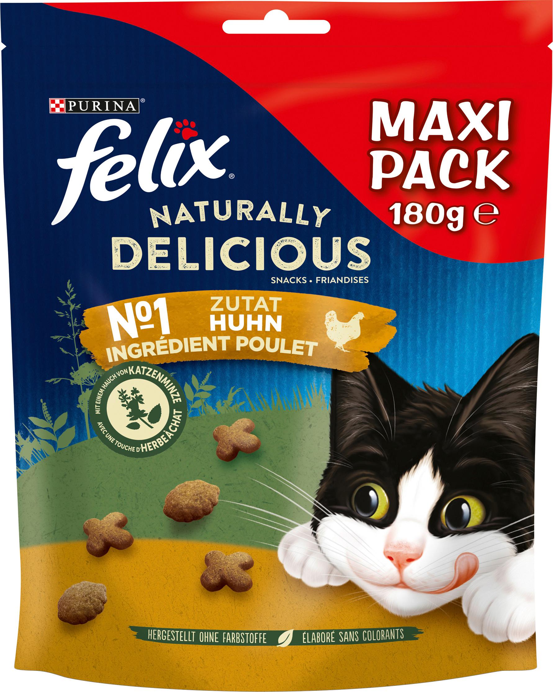 PURINA FELIX Katzensnacks Naturally Delicious mit Huhn Maxi Pack