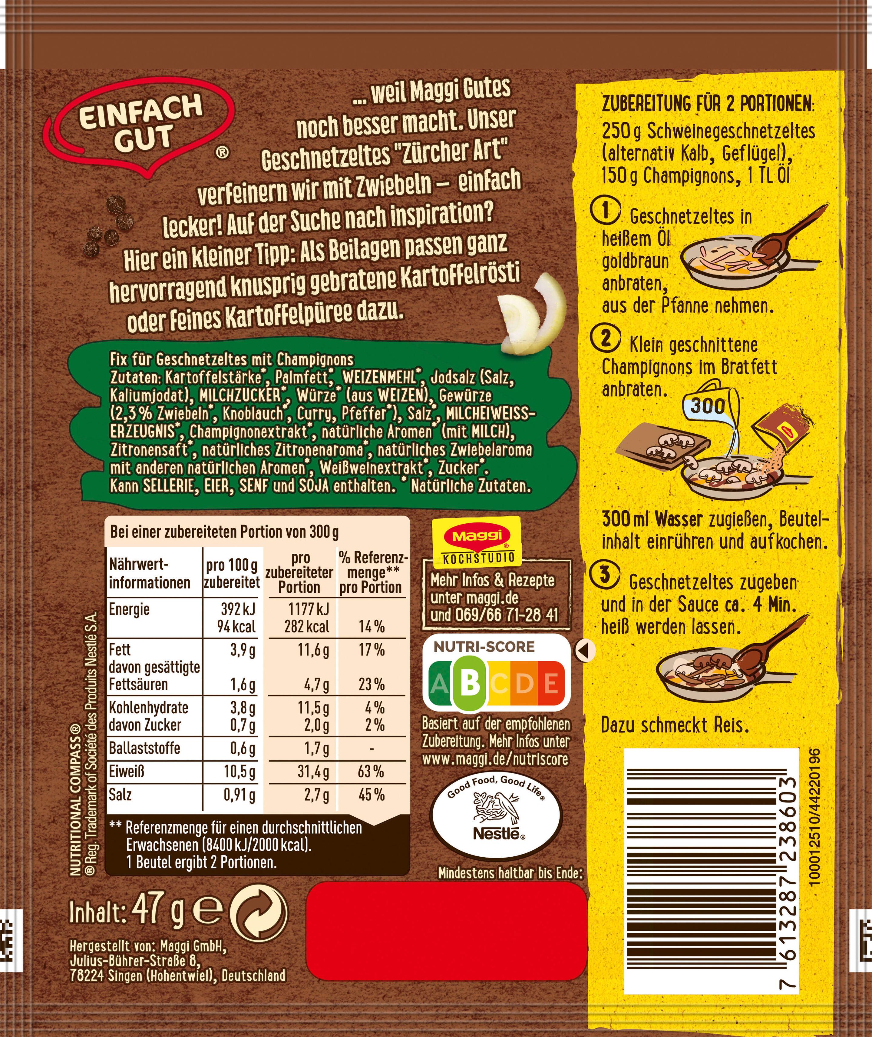 Produktbild MAGGI Fix für Geschnetzeltes Zürcher Art 2 von 2