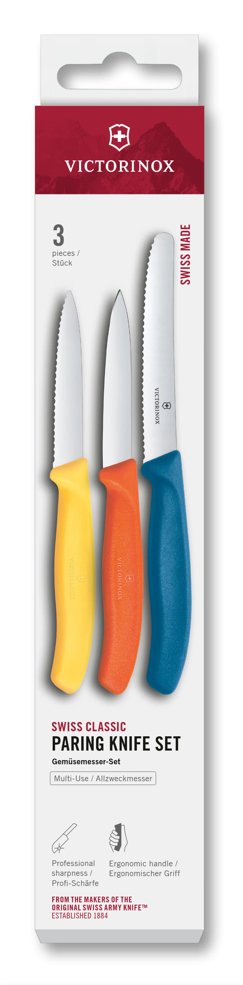 VICTORINOX Gemüsemesser SwissClassic 3er Set