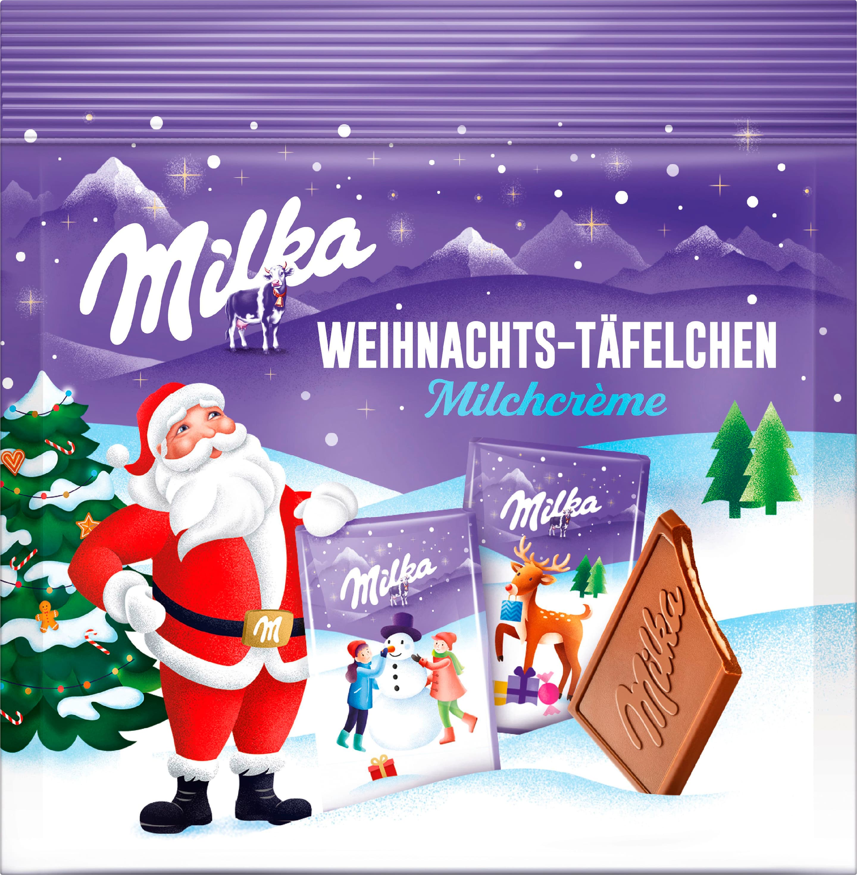 Milka Weihnachts-Täfelchen Milchcrème
