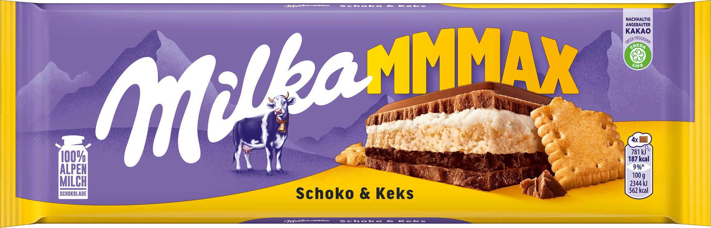 MILKA Schokoladentafel Milch mit Schokolade und Keks