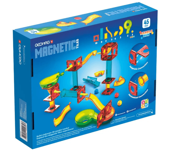 Geomag Magnetic Tiles Marble Run 45-teilig – Magnetische Kugelbahn