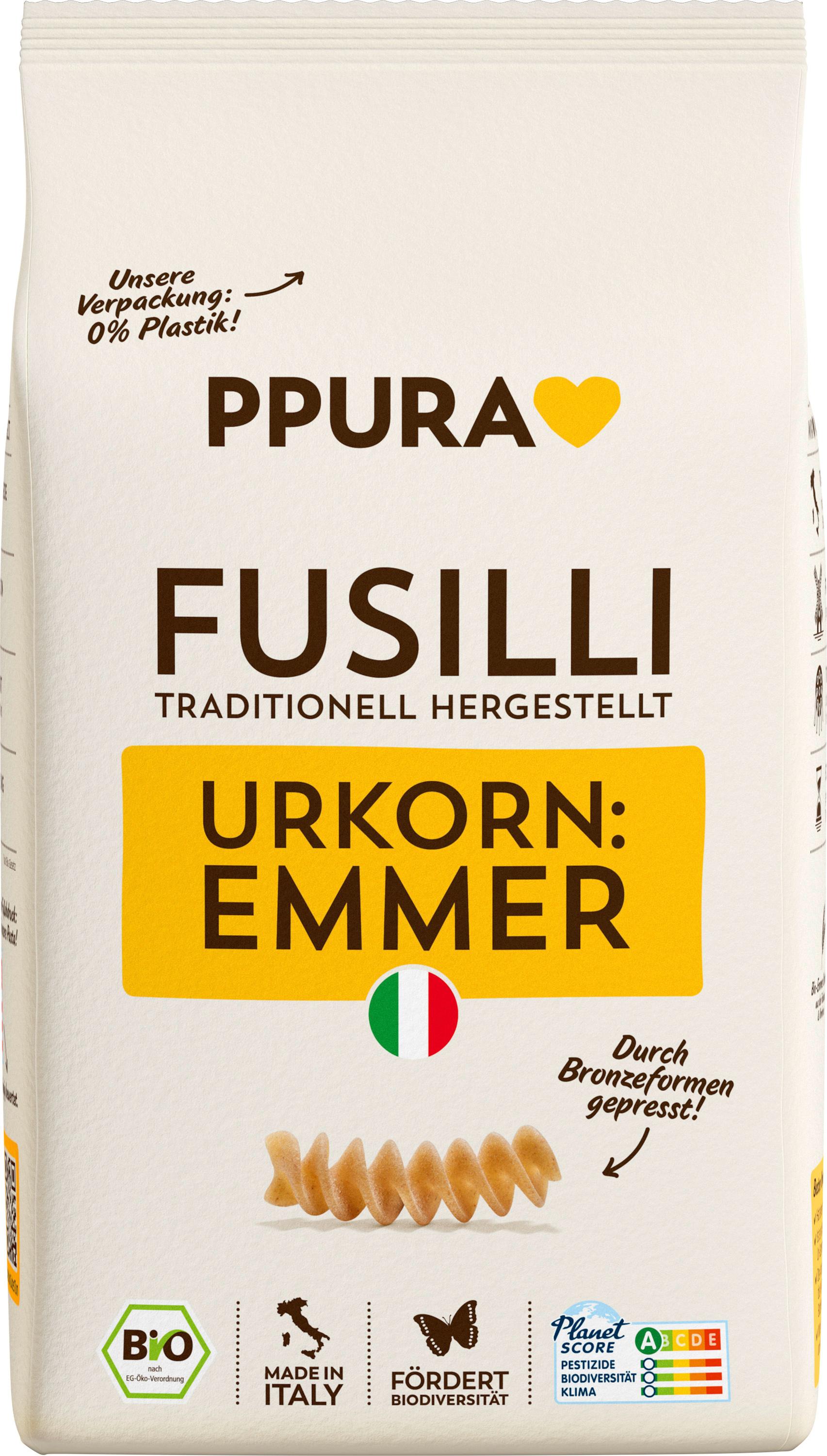 PPURA Bio Fusilli Emmer, 100% natürlich
