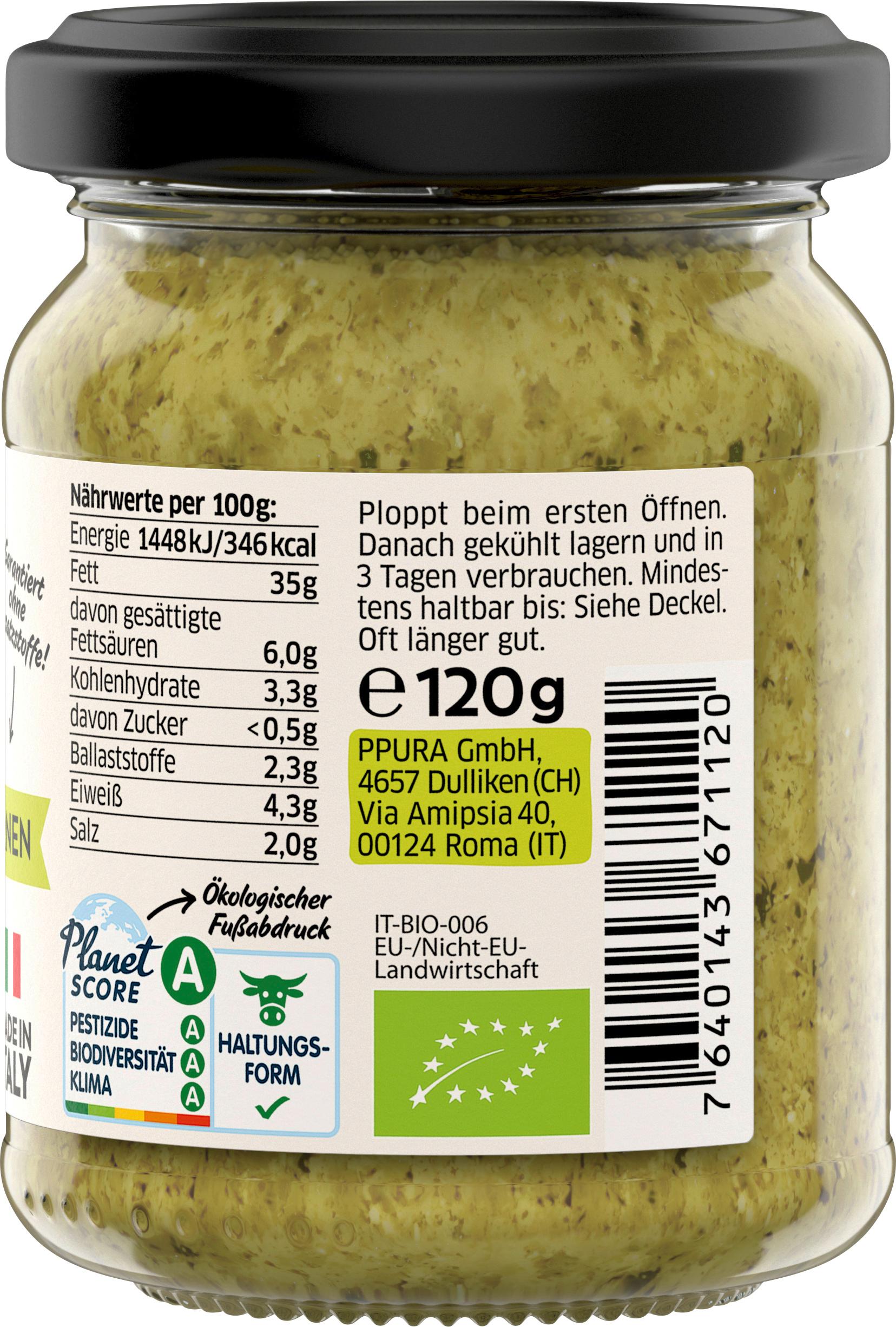 Produktbild PPURA Bio Pesto alla Genovese, 100% natürlich 2 von 3