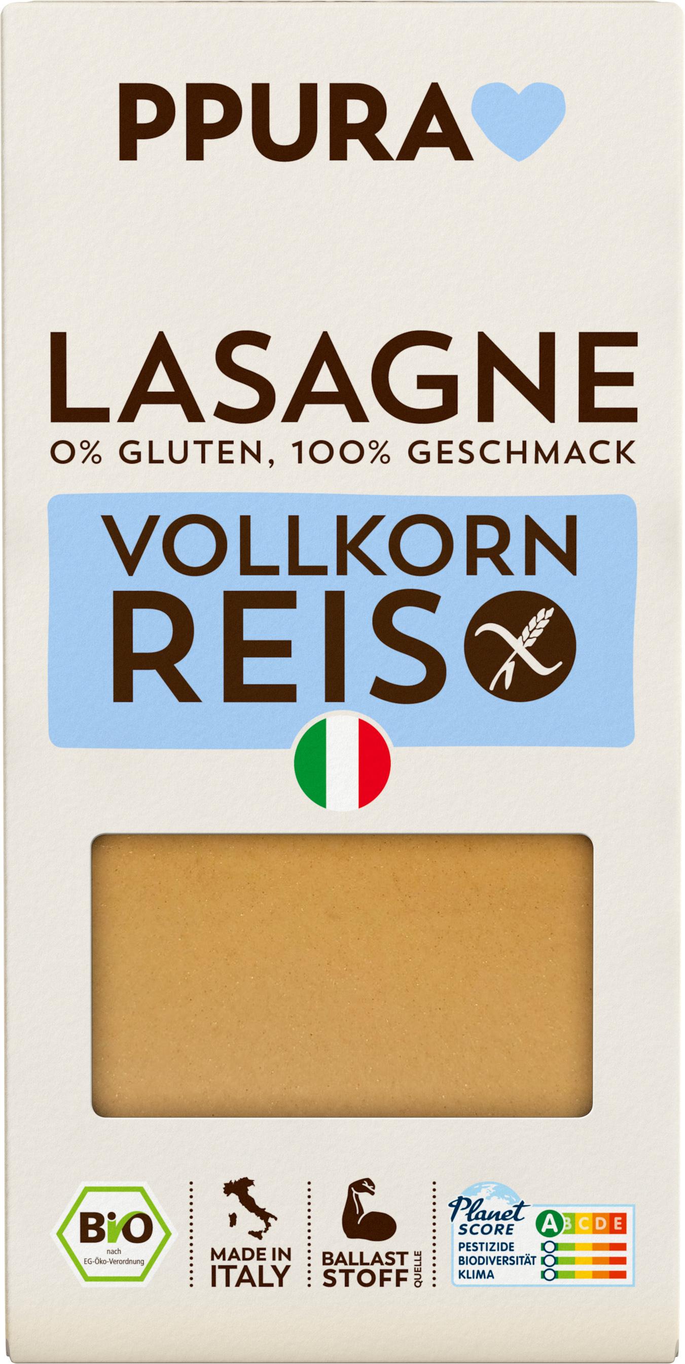 PPURA Bio Lasagne aus Vollkornreis