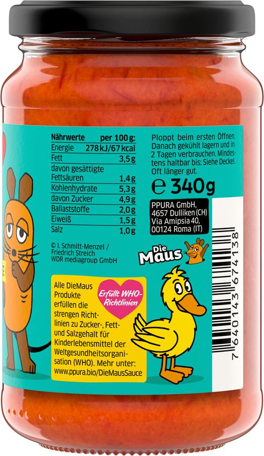 Produktbild PPURA Bio Tomatensauce für Kinder mit Frischkäse, 100% natürlich 2 von 3