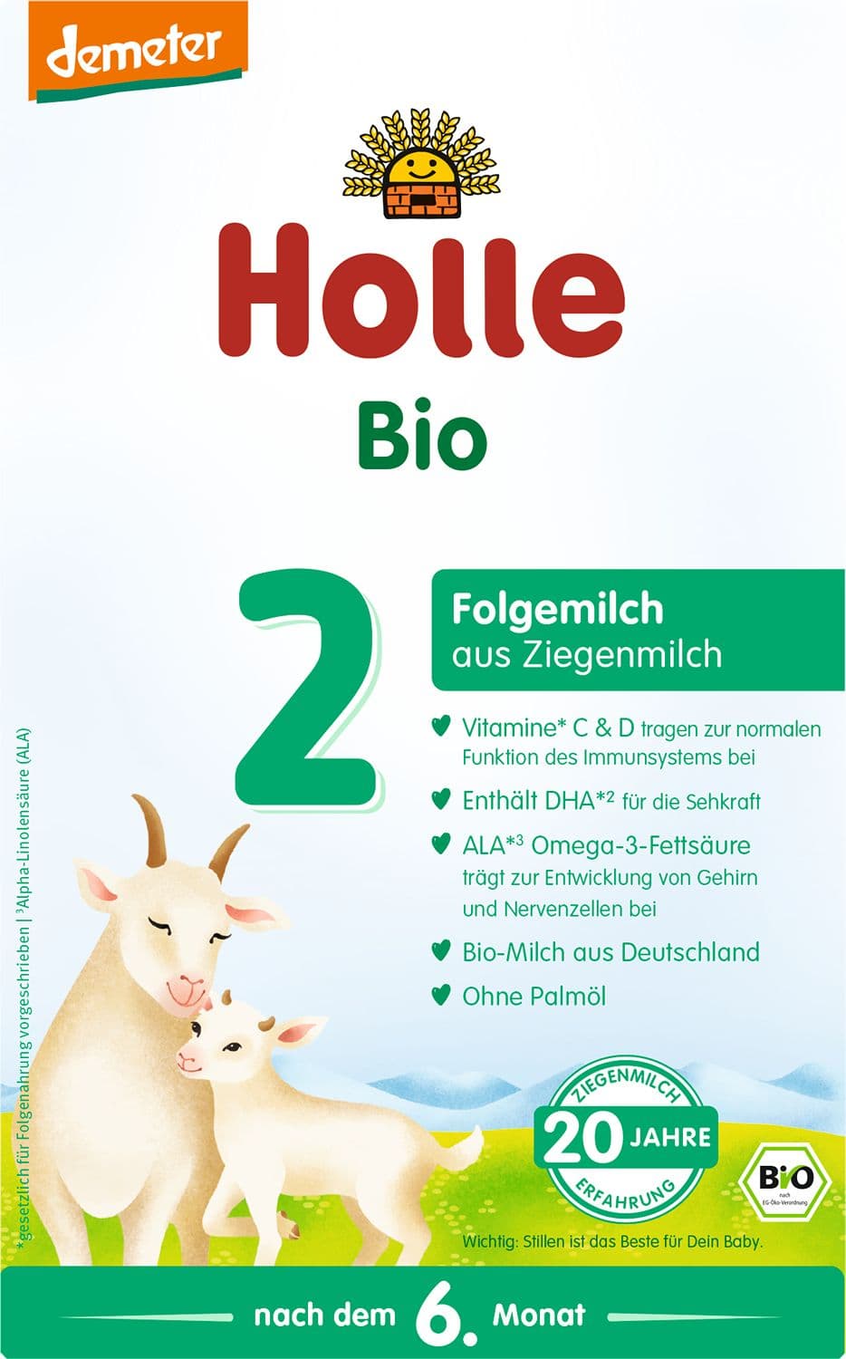 Holle Bio Demeter Folgemilch 2 aus Ziegenmilch