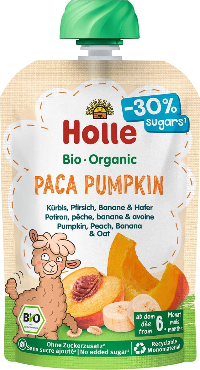 Holle Bio Paca Pumpkin Kürbis Pfirsich Banane und Hafer