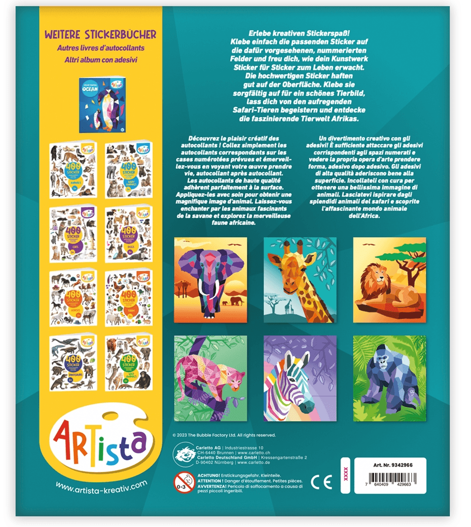 Produktbild Artista Sticker Painting Buch Safari (MQ3) 2 von 2