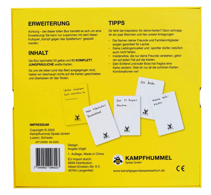 Produktbild Kampfhummel Spiele - Kampf gegen das Spießertum Blanko-Erweiterung - 100 LEERE KARTEN 2 von 3