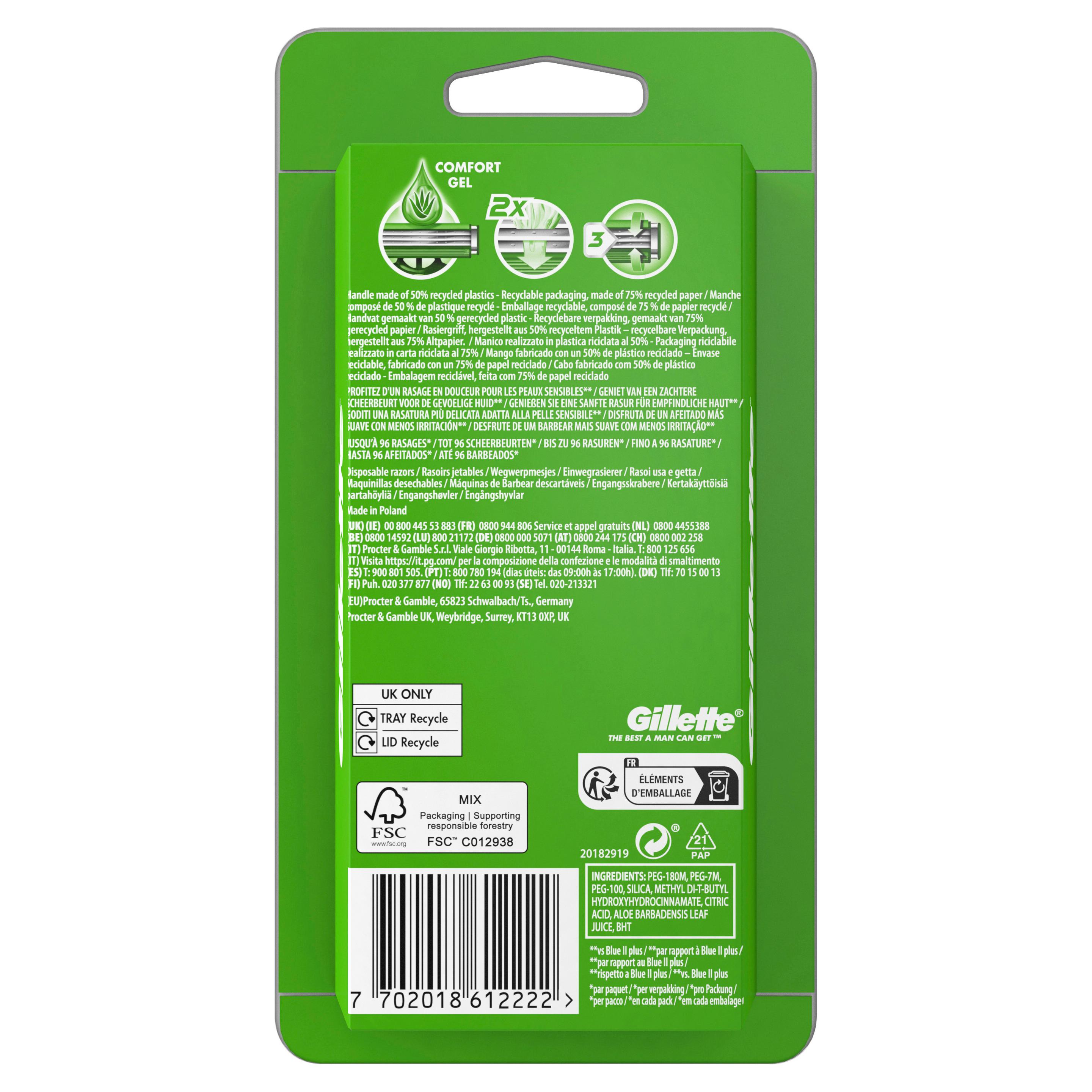 Produktbild Gillette Einwegrasierer Sensor3 Sensitive 2 von 3