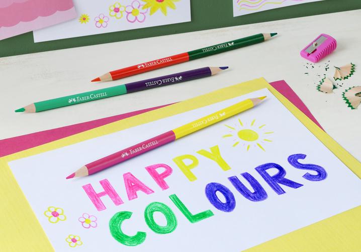 Produktbild FABER-CASTELL Buntstifte ECO 12+3 Bicolor 2 von 2